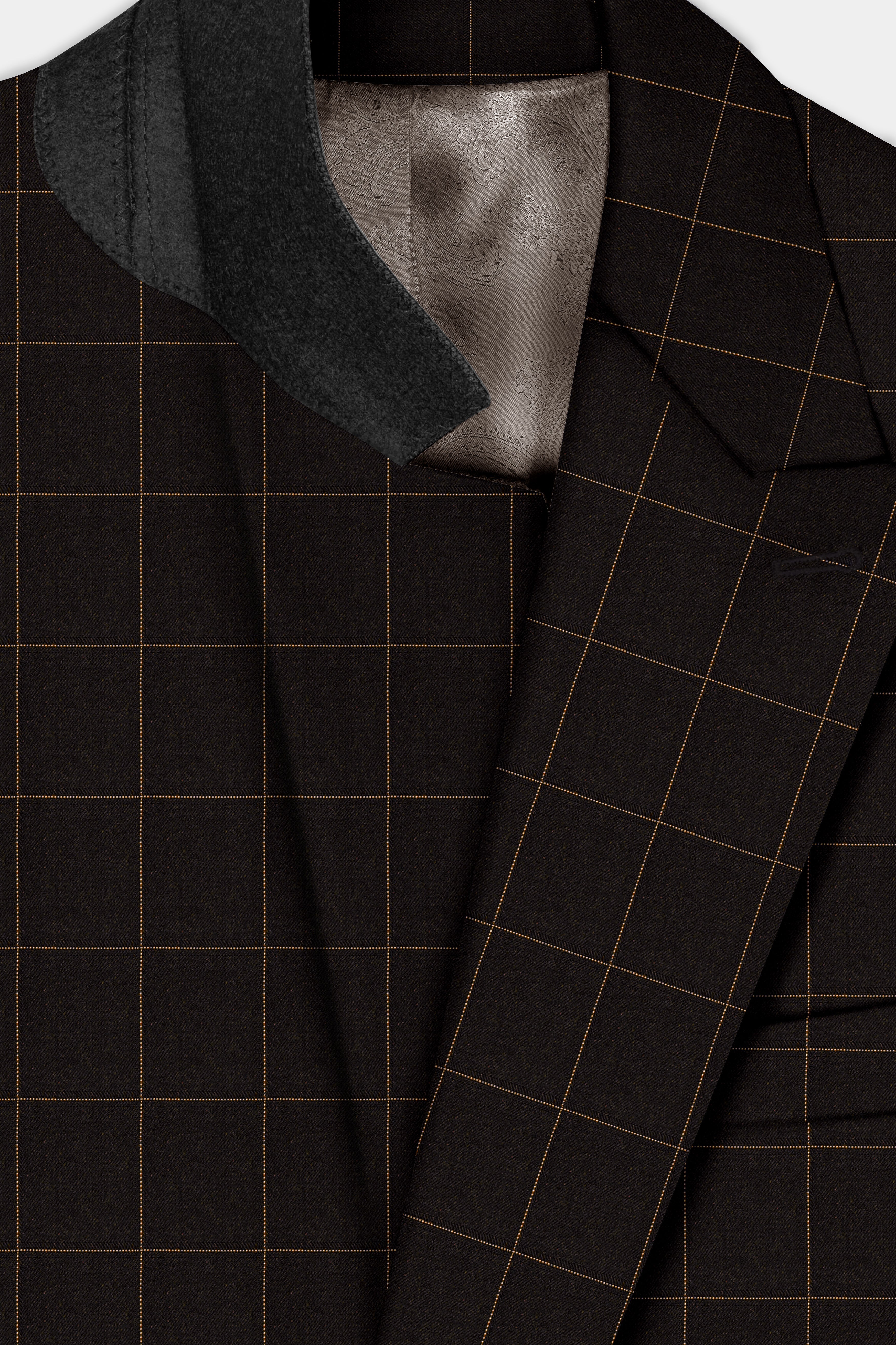 Walnut Crest-Bunker Brown Windows Wool Rich Double Breasted Blazer