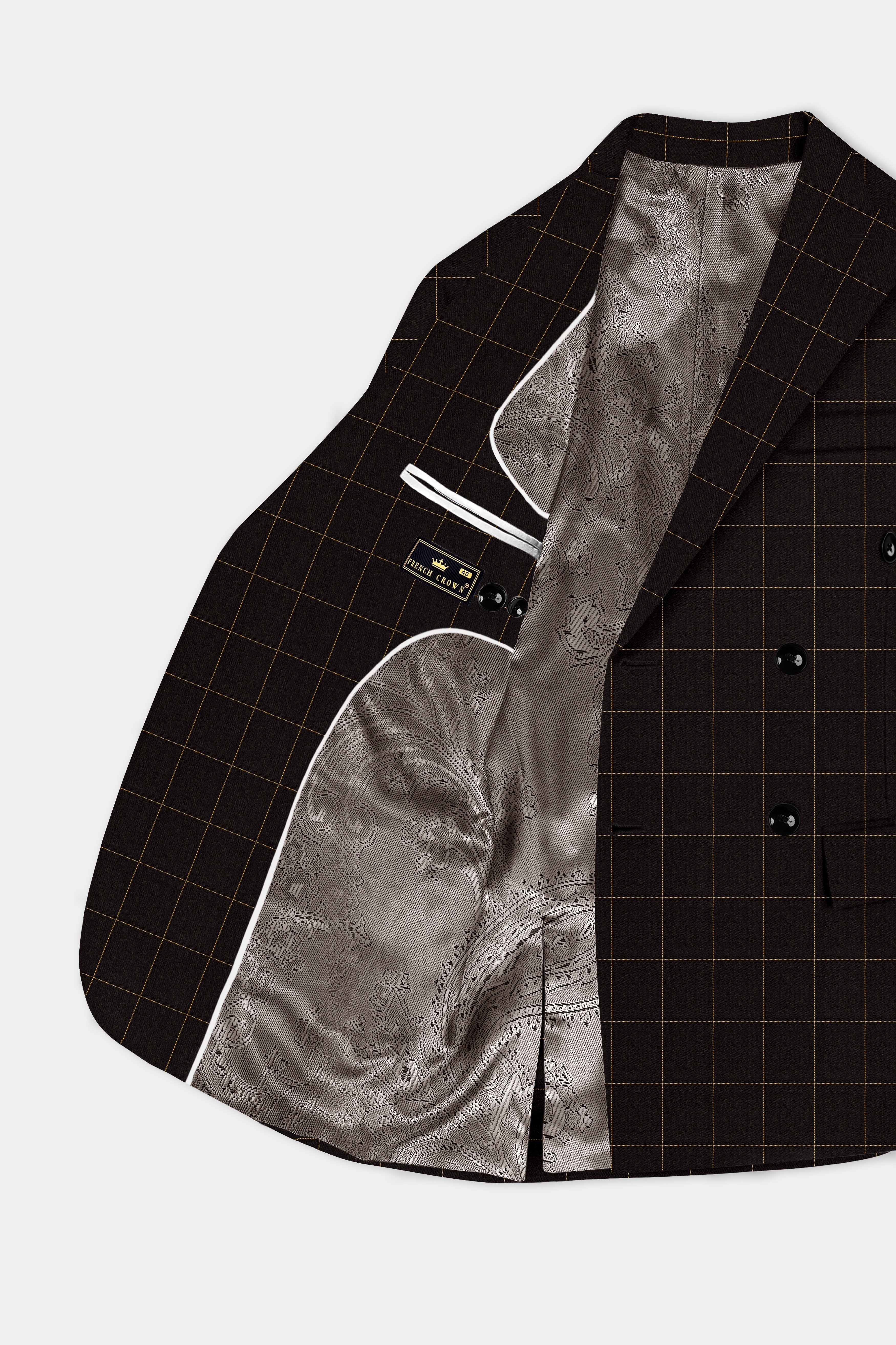 Walnut Crest-Bunker Brown Windows Wool Rich Double Breasted Blazer