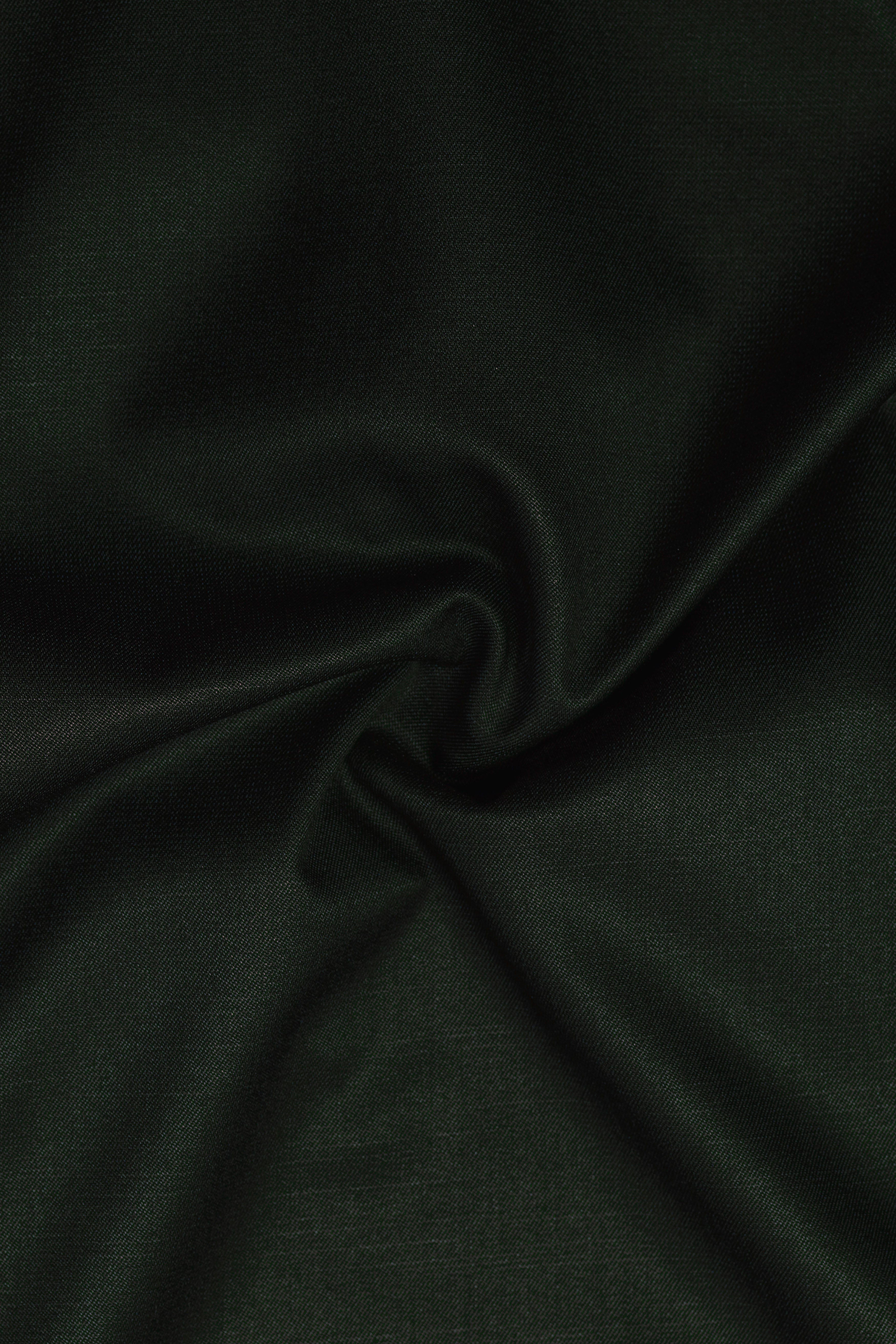 Verdant Majesty-Juniper Green Solid Wool Rich Cross Placket Bandhgala Stretchable traveler Blazer