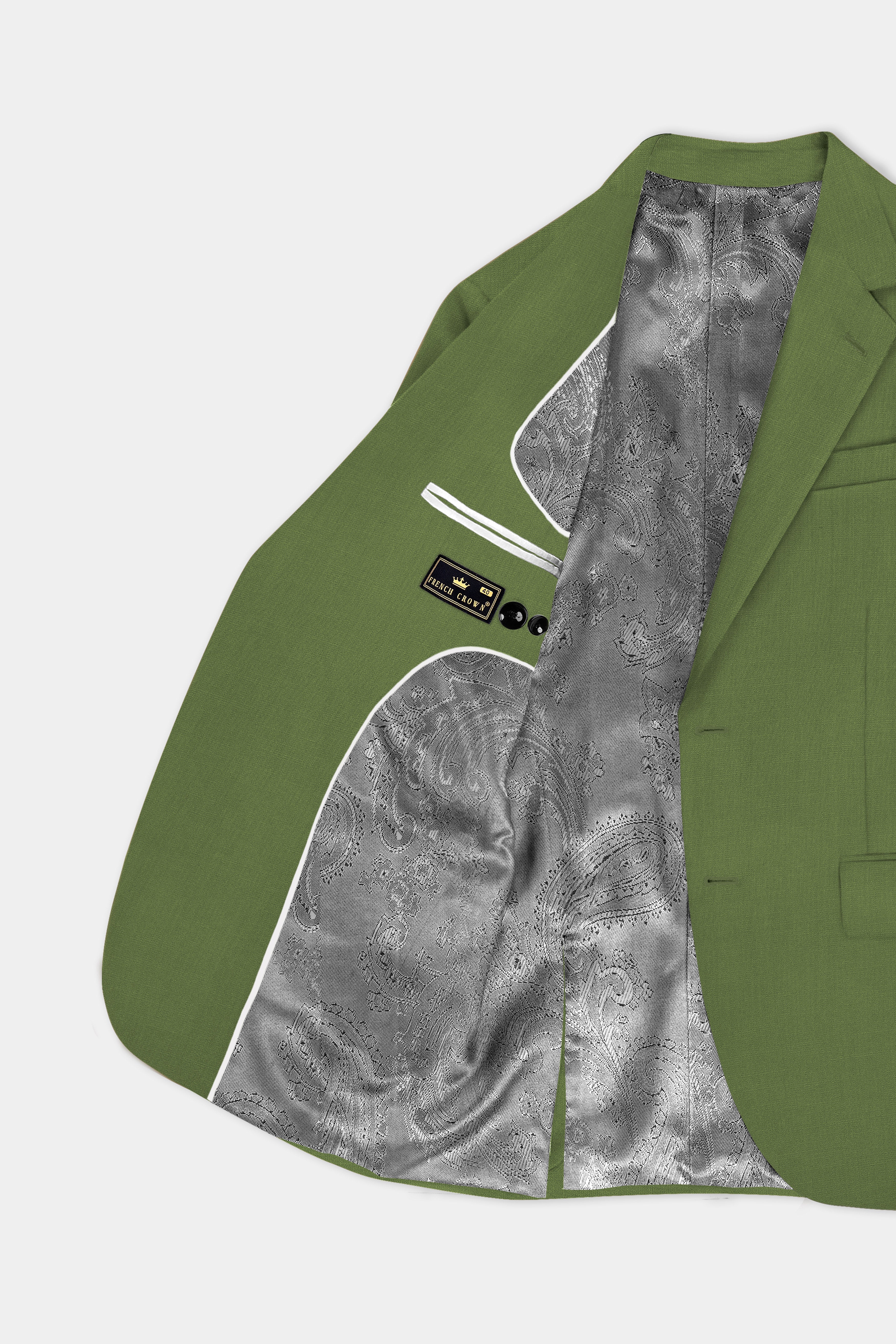 Sage Regal-Dingley Green Solid Wool Rich Single Breasted Stretchable traveler Blazer