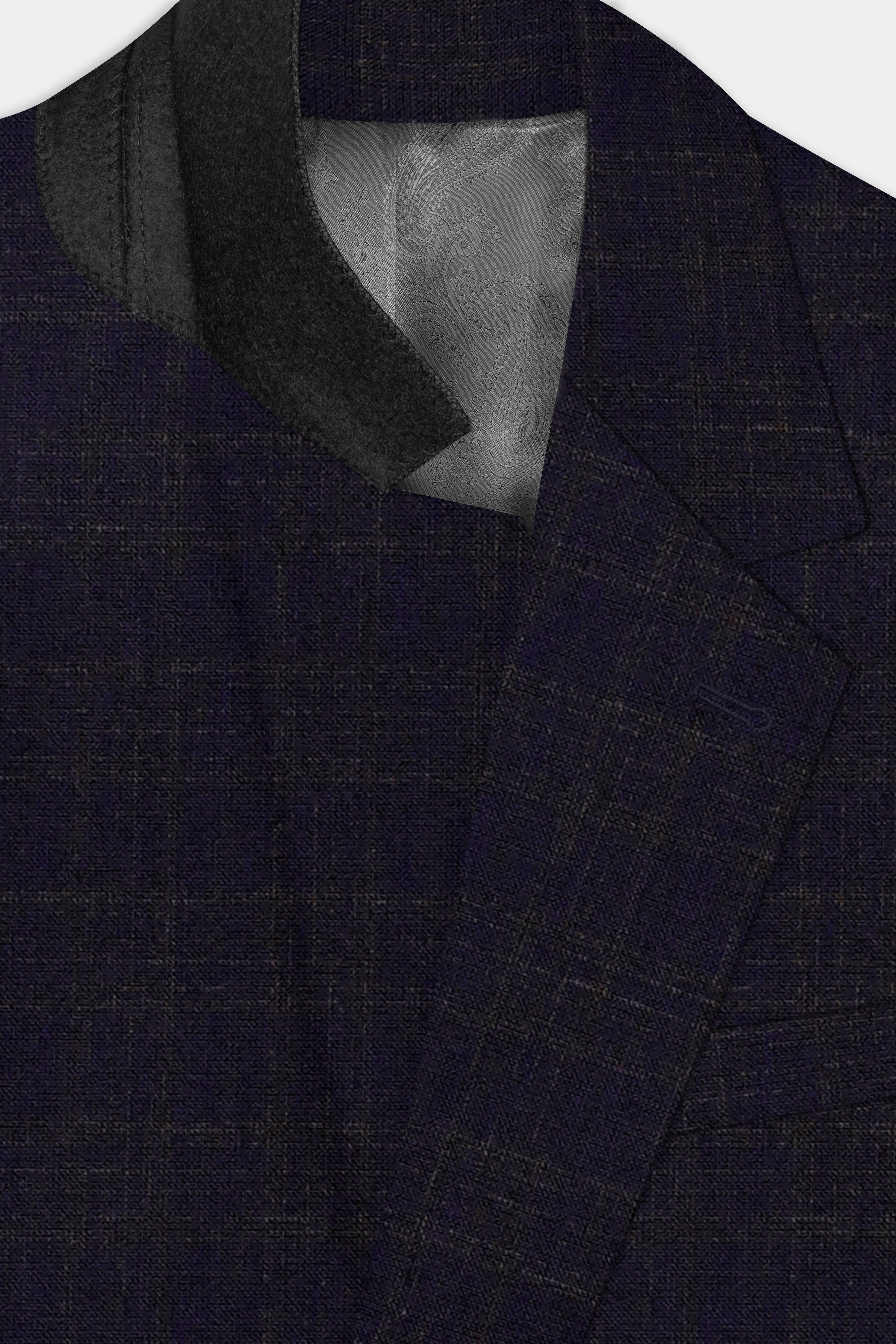 Ashford-Cinder Blue Plaid Wool Rich Single Breasted Blazer