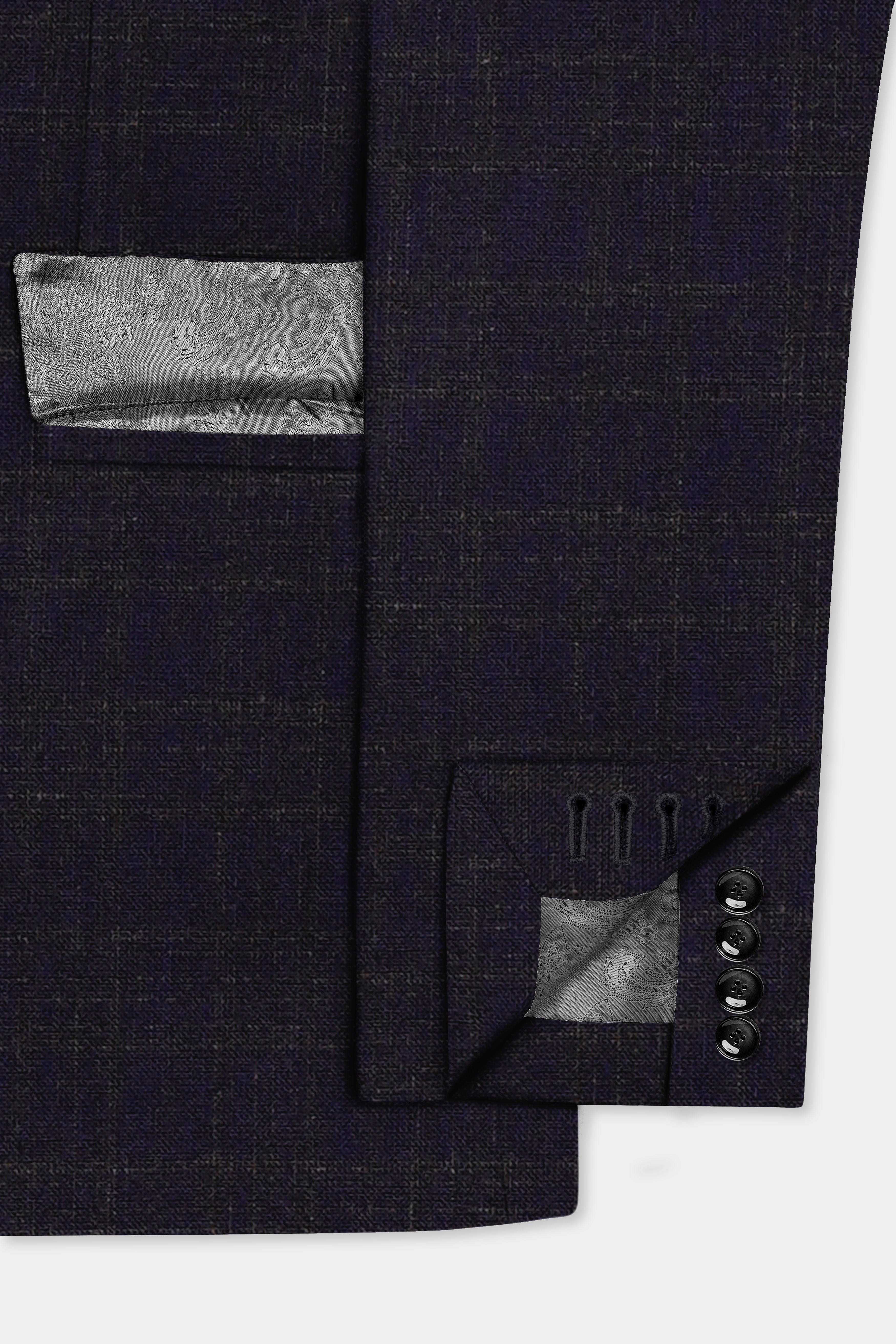 Ashford-Cinder Blue Plaid Wool Rich Single Breasted Blazer