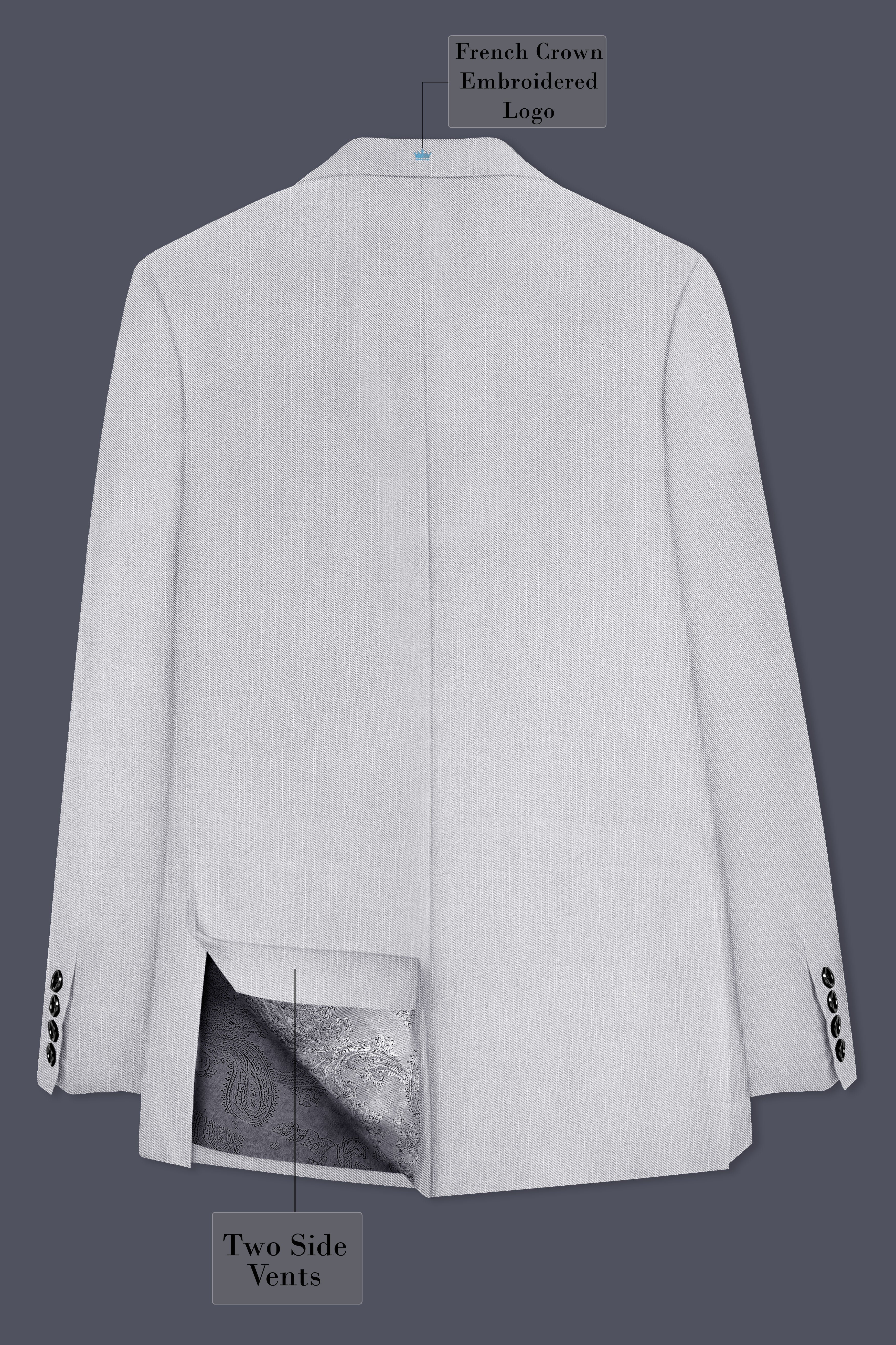 Granite-Alto Gray Solid Wool Rich Single Breasted Slight Stretch Blazer