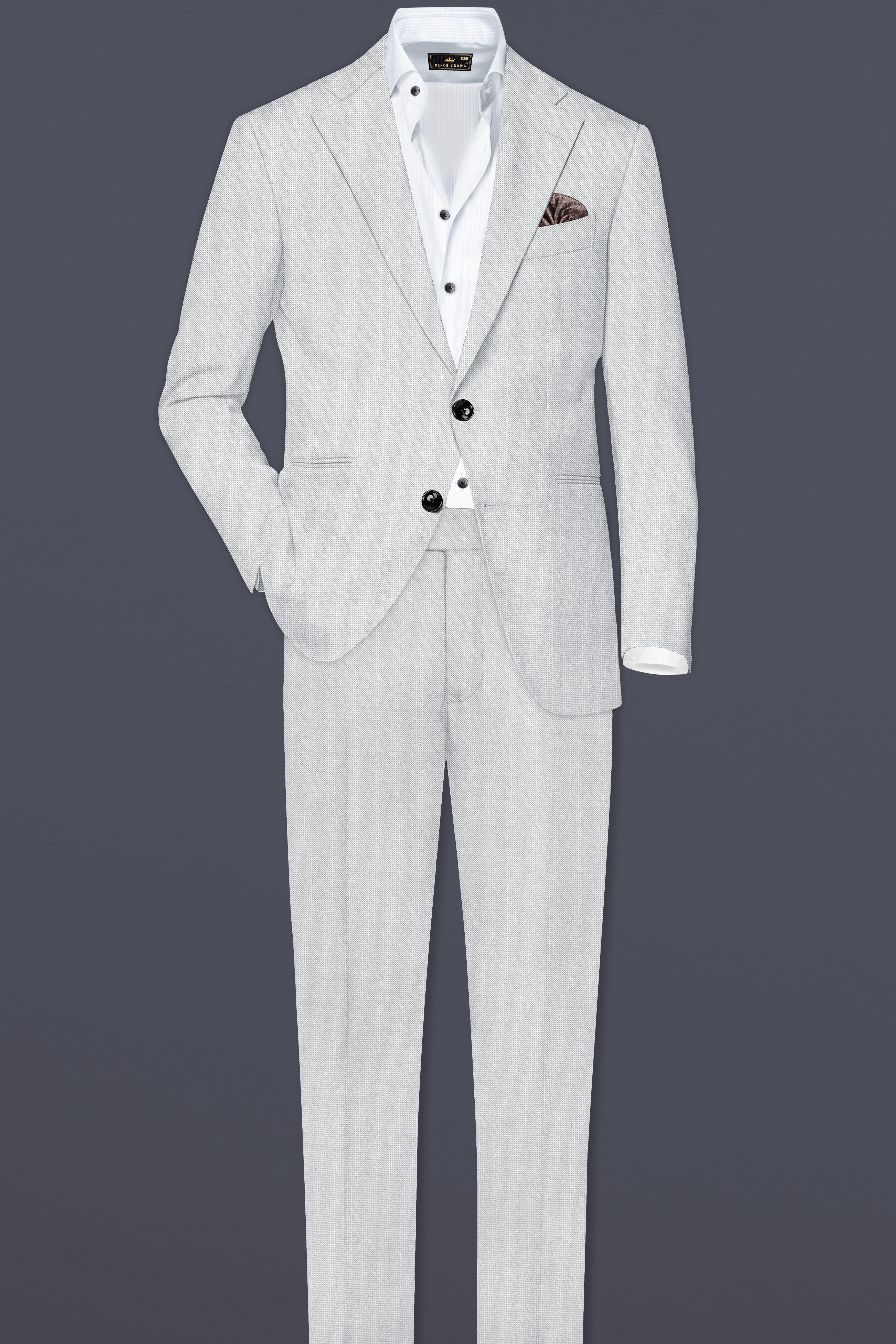 Granite-Alto Gray Solid Wool Rich Single Breasted Slight Stretch Blazer