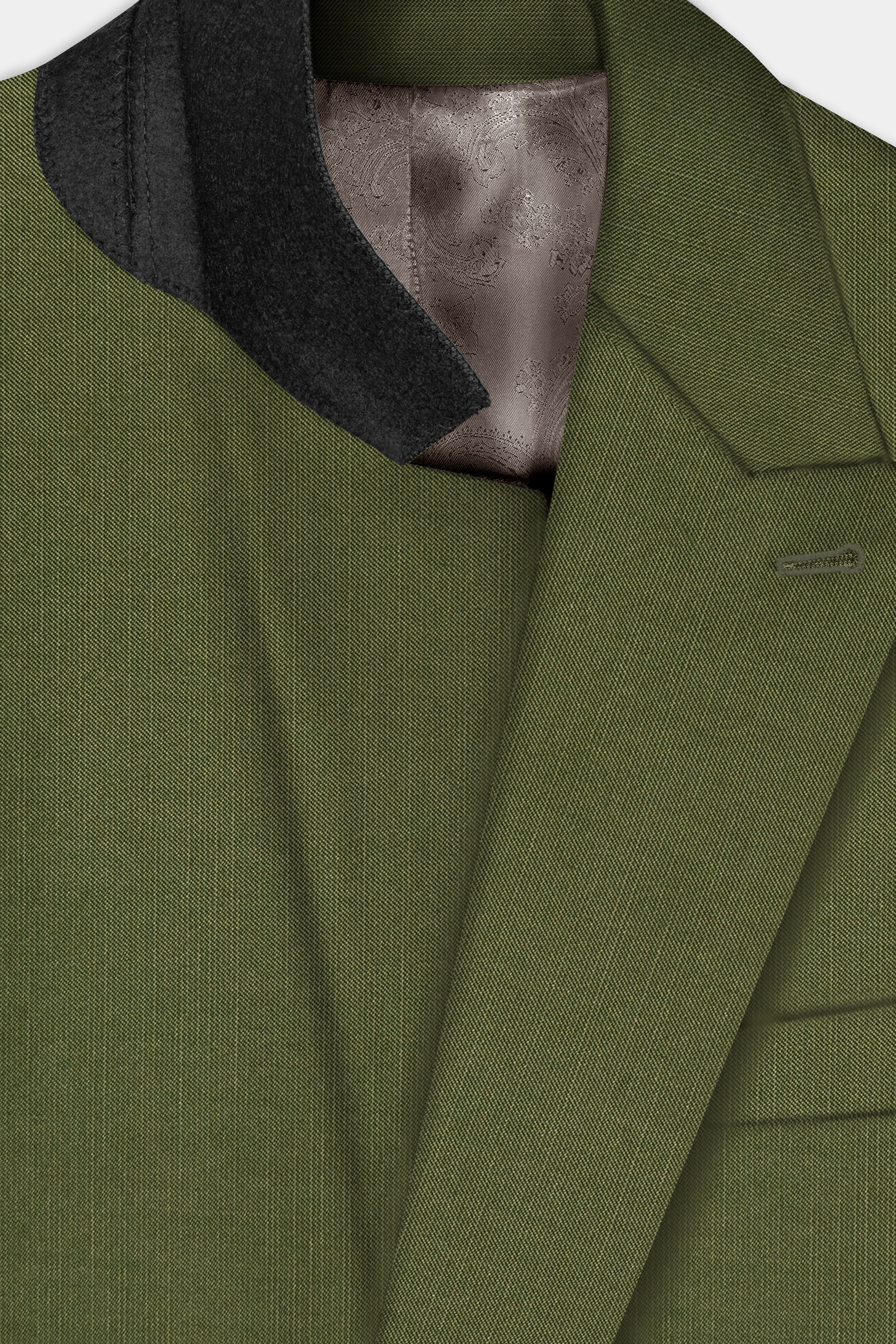 Sentinel-Rifle Green Solid Wool Rich Double Breasted Stretchable traveler Blazer