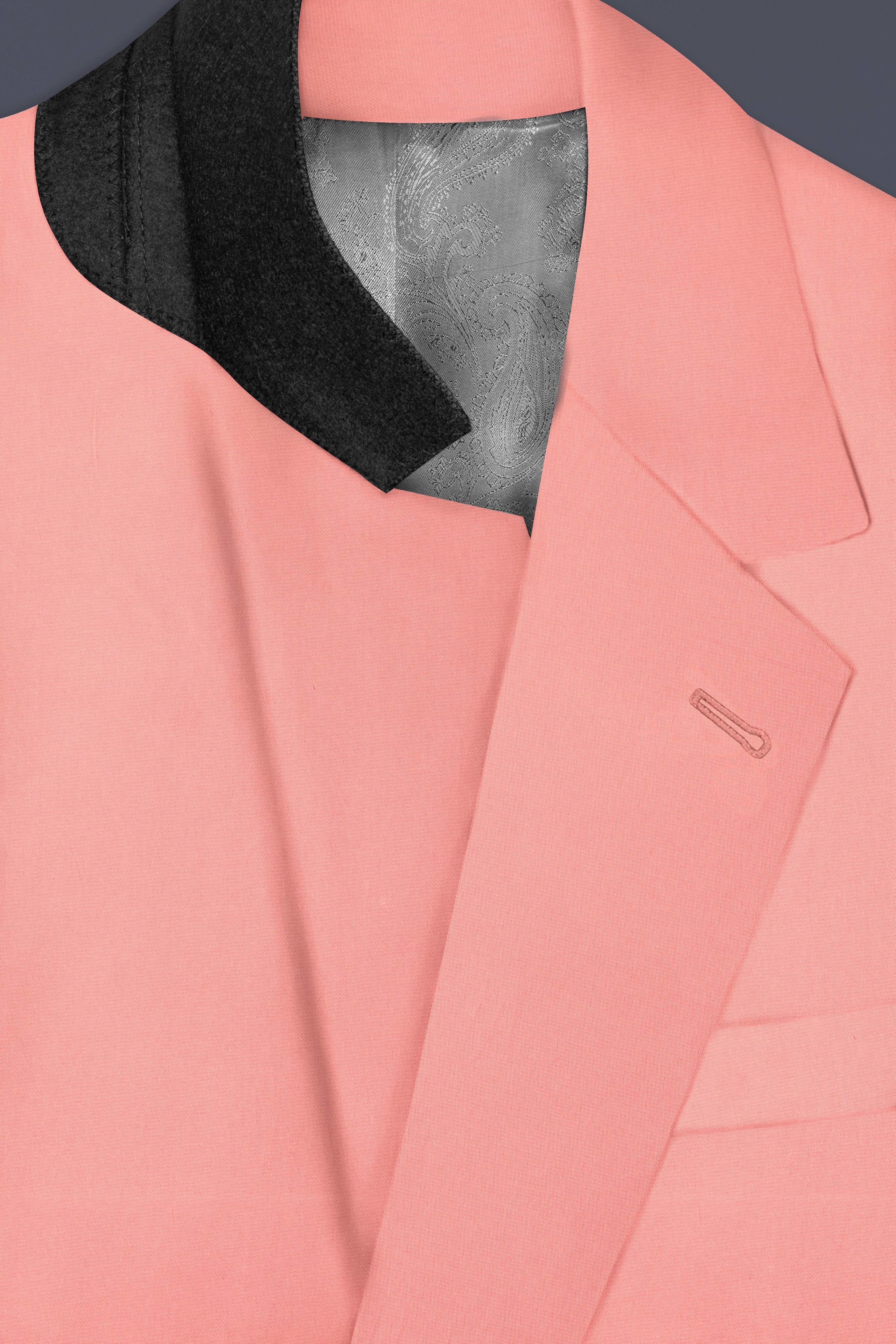 Flamingo Pink Solid Cotton Single Breasted Blazer