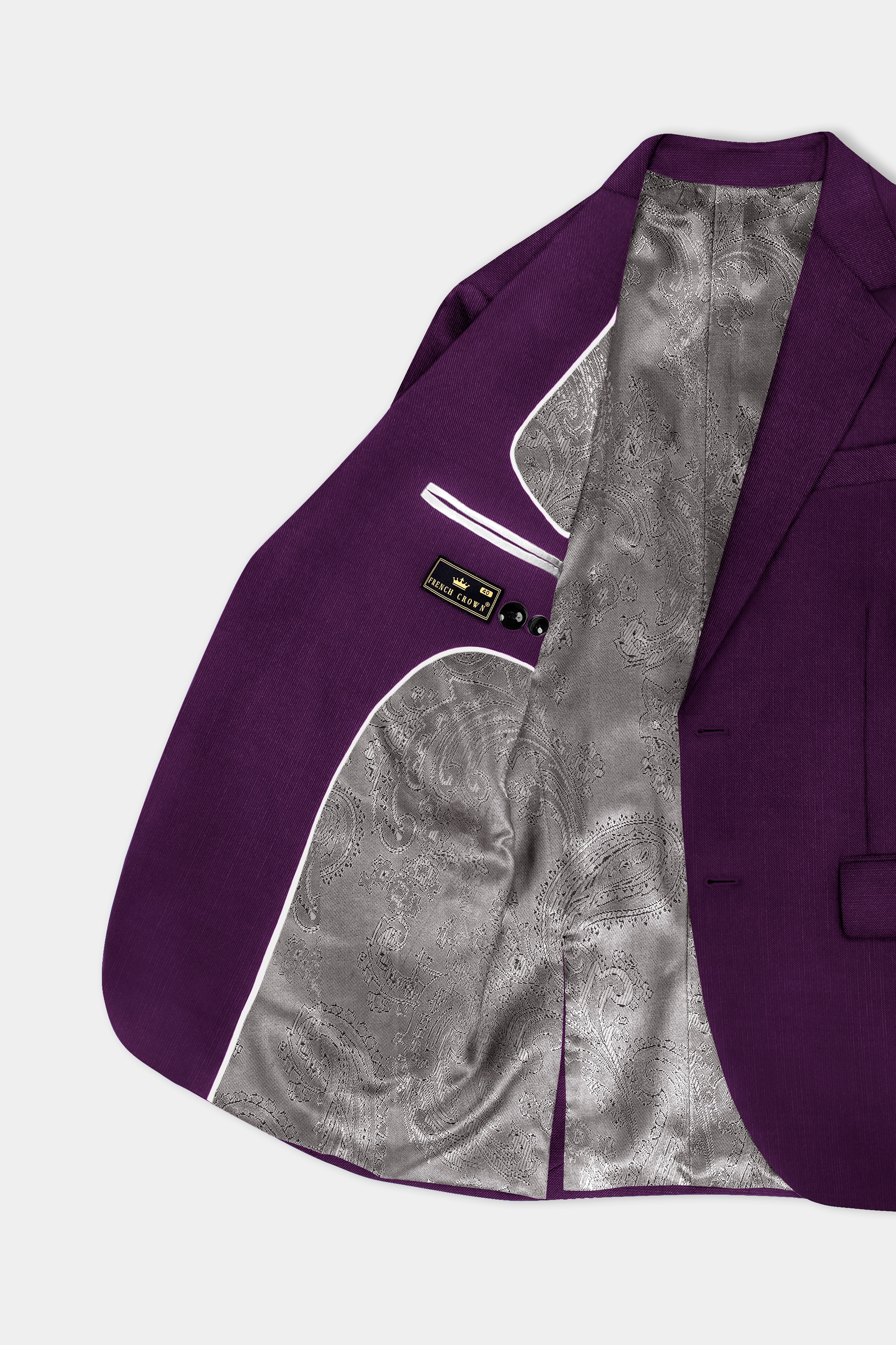 Orchid-Grape Purple Solid Wool Rich Single Breasted Slight Stretch Blazer
