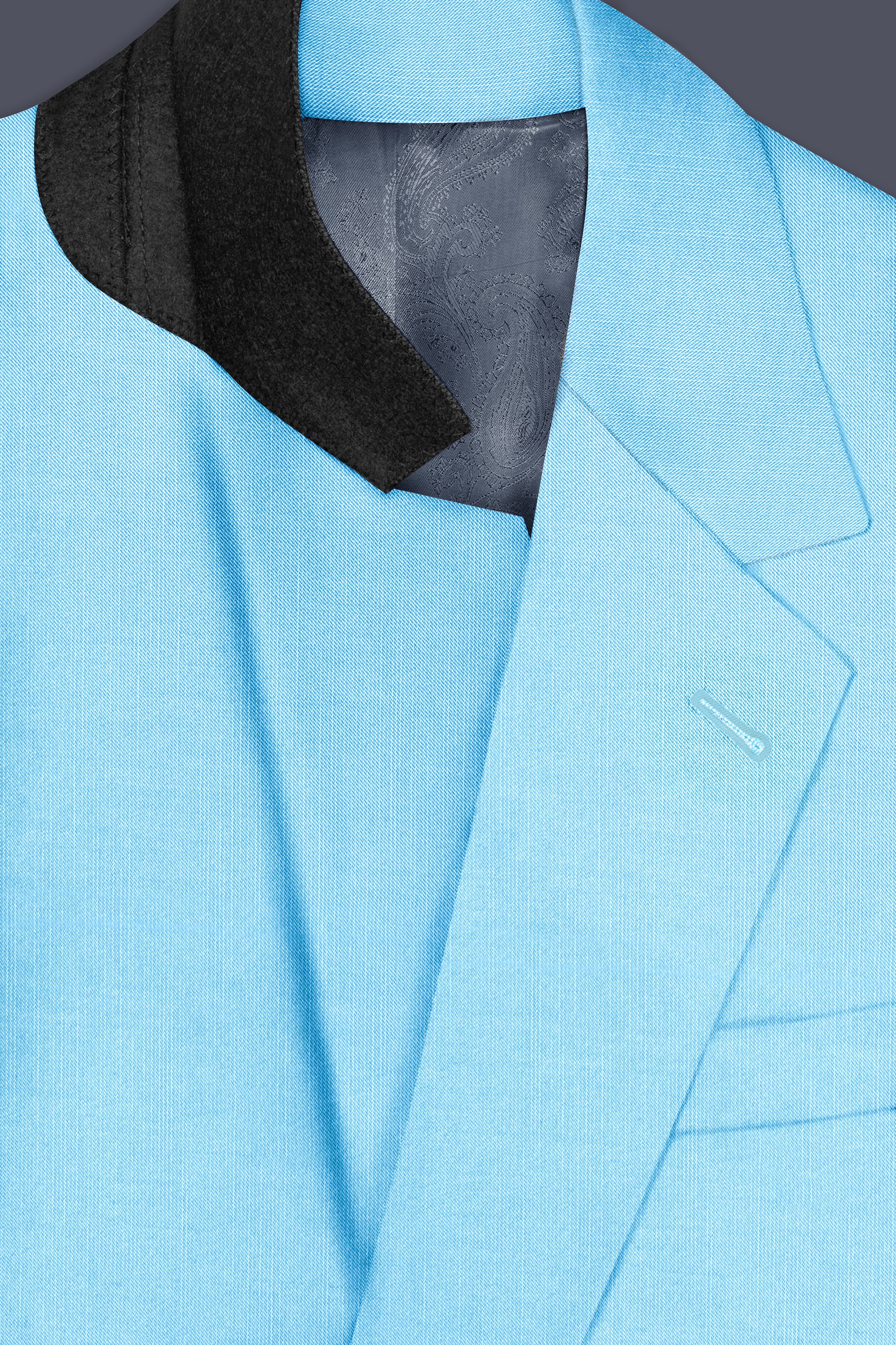 Iceland-Aquamarine Blue Solid Wool Rich Single Breasted Slight Stretch Blazer