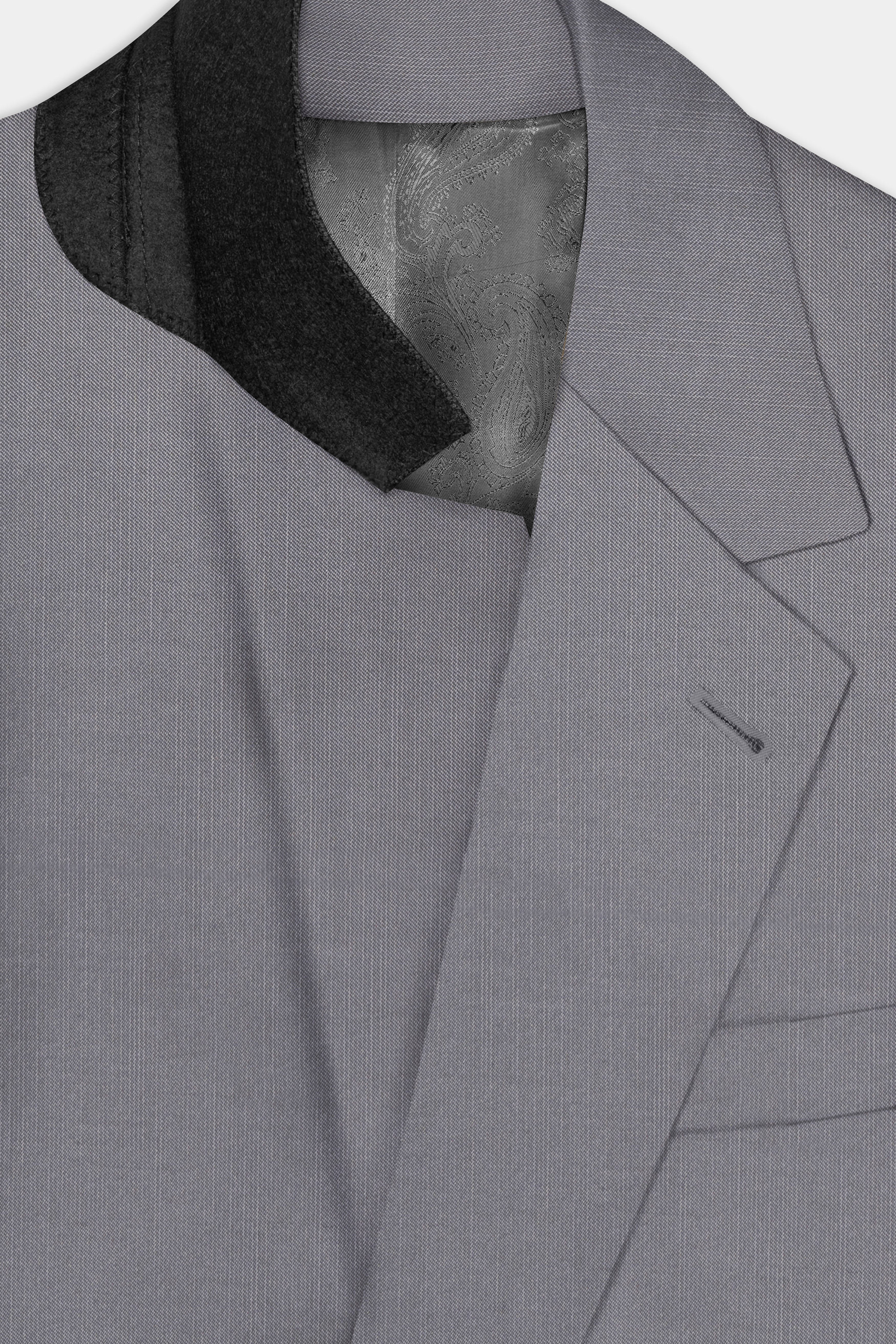 Dorian-Friar Gray Solid Wool Rich Single Breasted Stretchable traveler Blazer