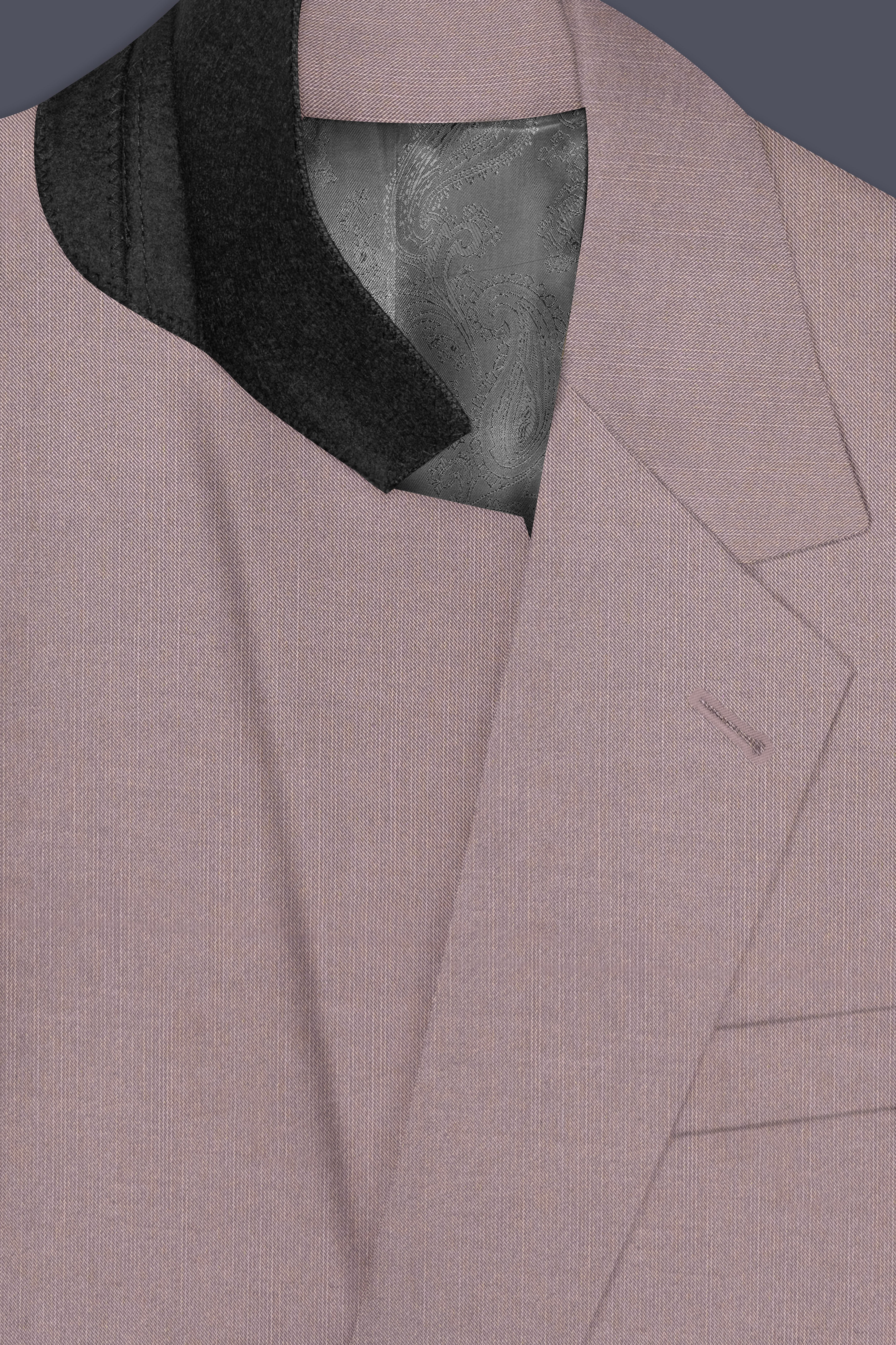 Amour-Rose Quartz Pink Solid Wool Rich Single Breasted Slight Stretch Blazer