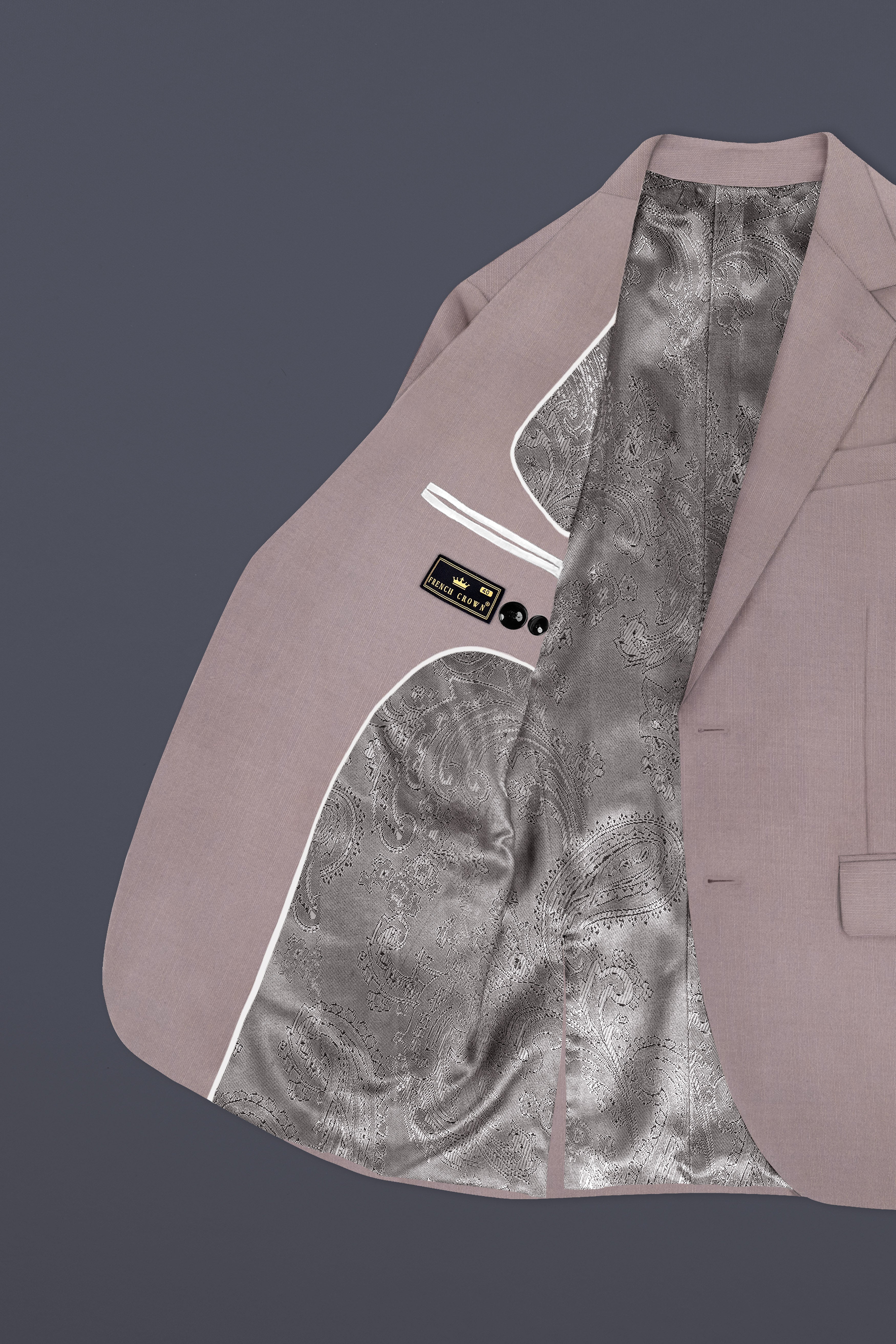 Amour-Rose Quartz Pink Solid Wool Rich Single Breasted Slight Stretch Blazer