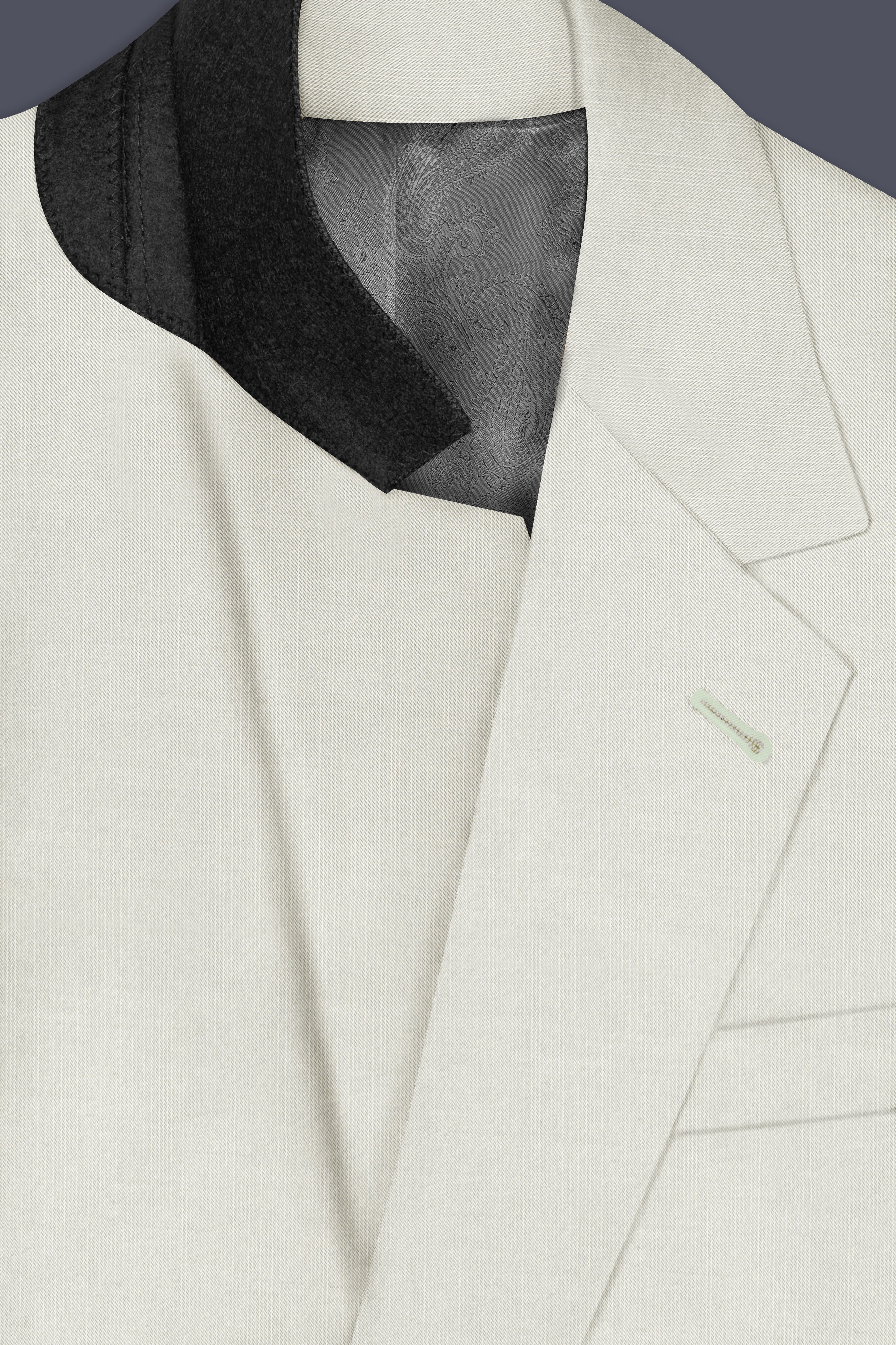 Mist-Swirl Gray Solid Wool Rich Single Breasted Slight Stretch Blazer