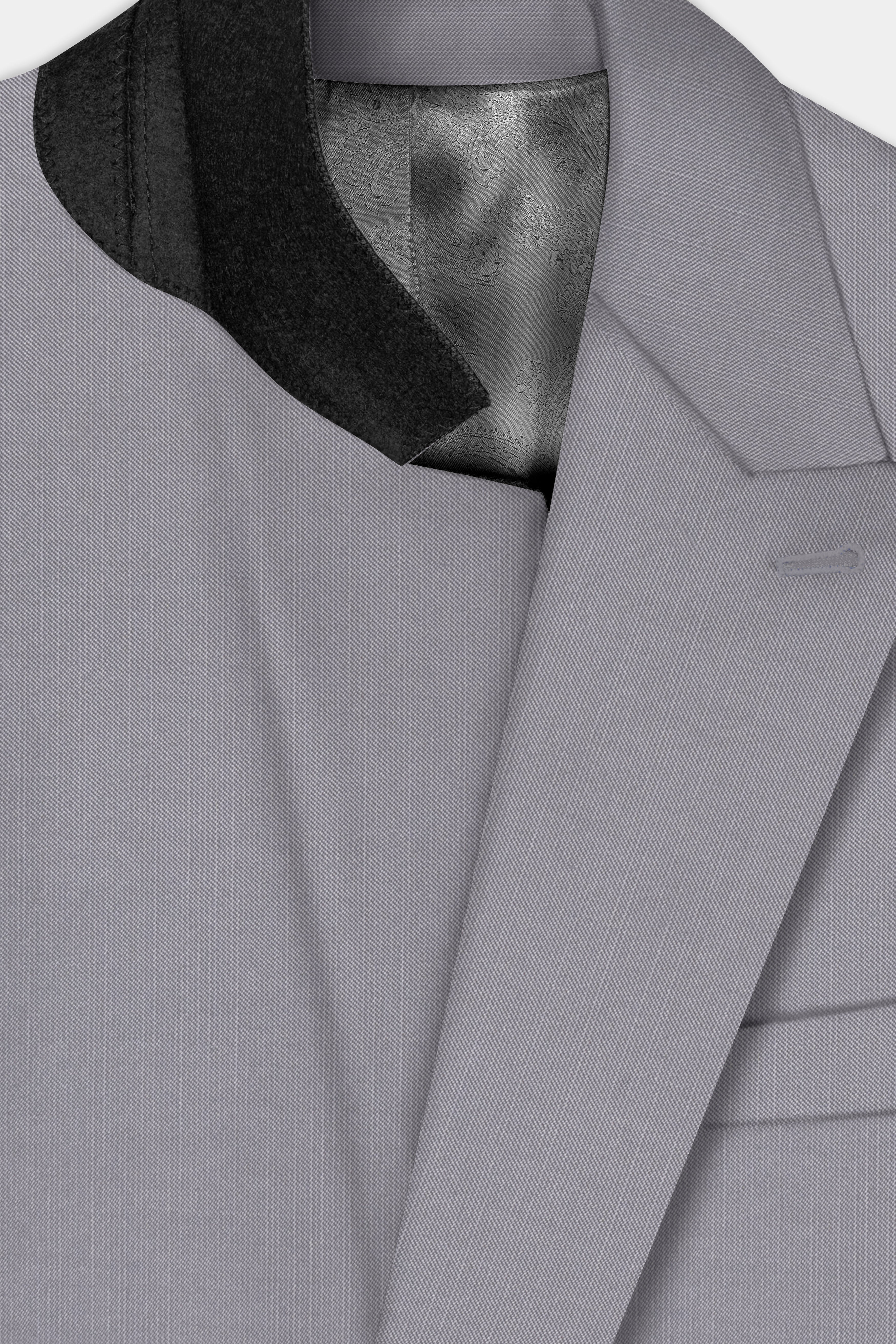 Dorian-Friar Gray Solid Wool Rich Double Breasted Stretchable traveler Blazer