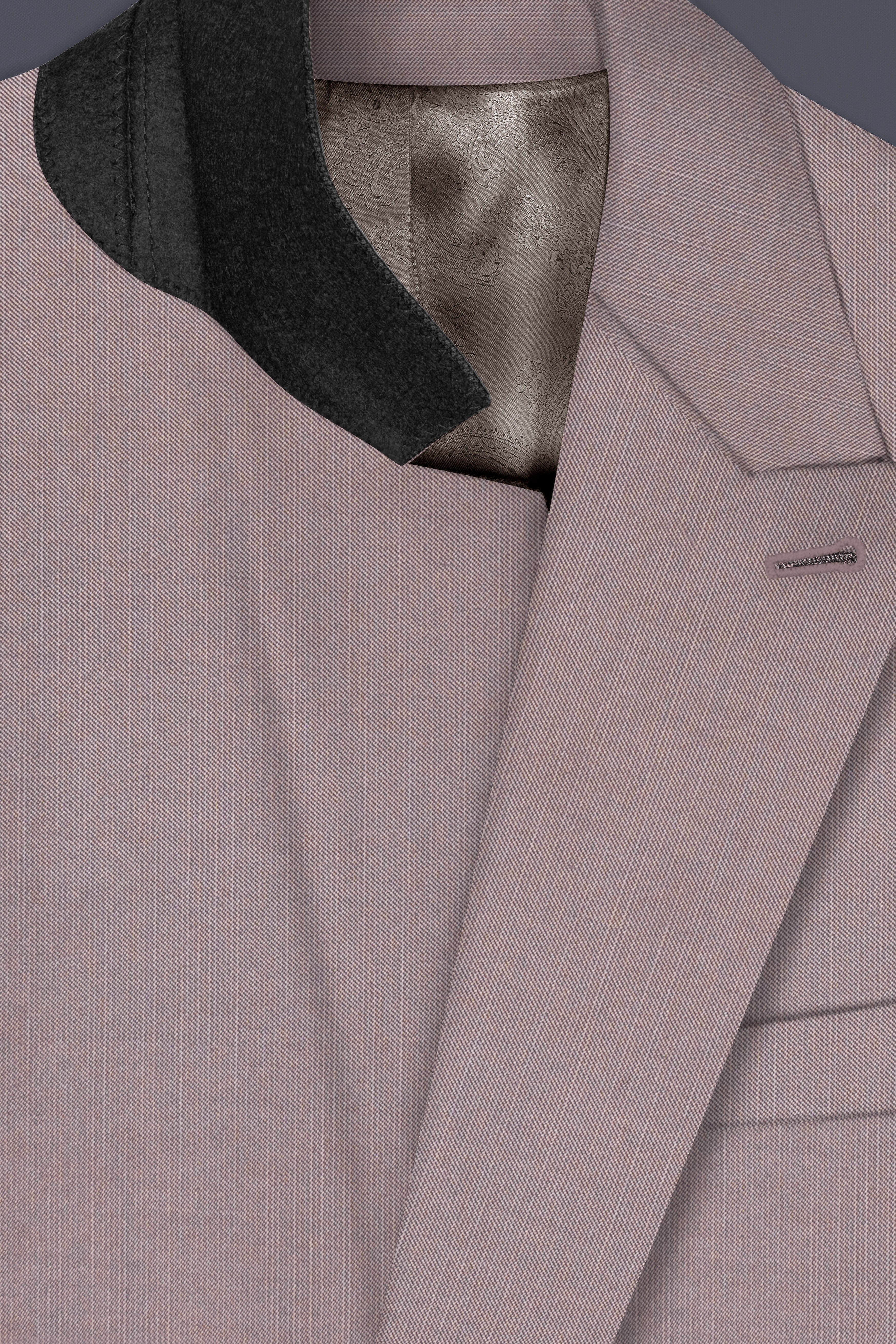 Amour-Rose Quartz Pink Solid Wool Rich Double Breasted Stretchable traveler Blazer