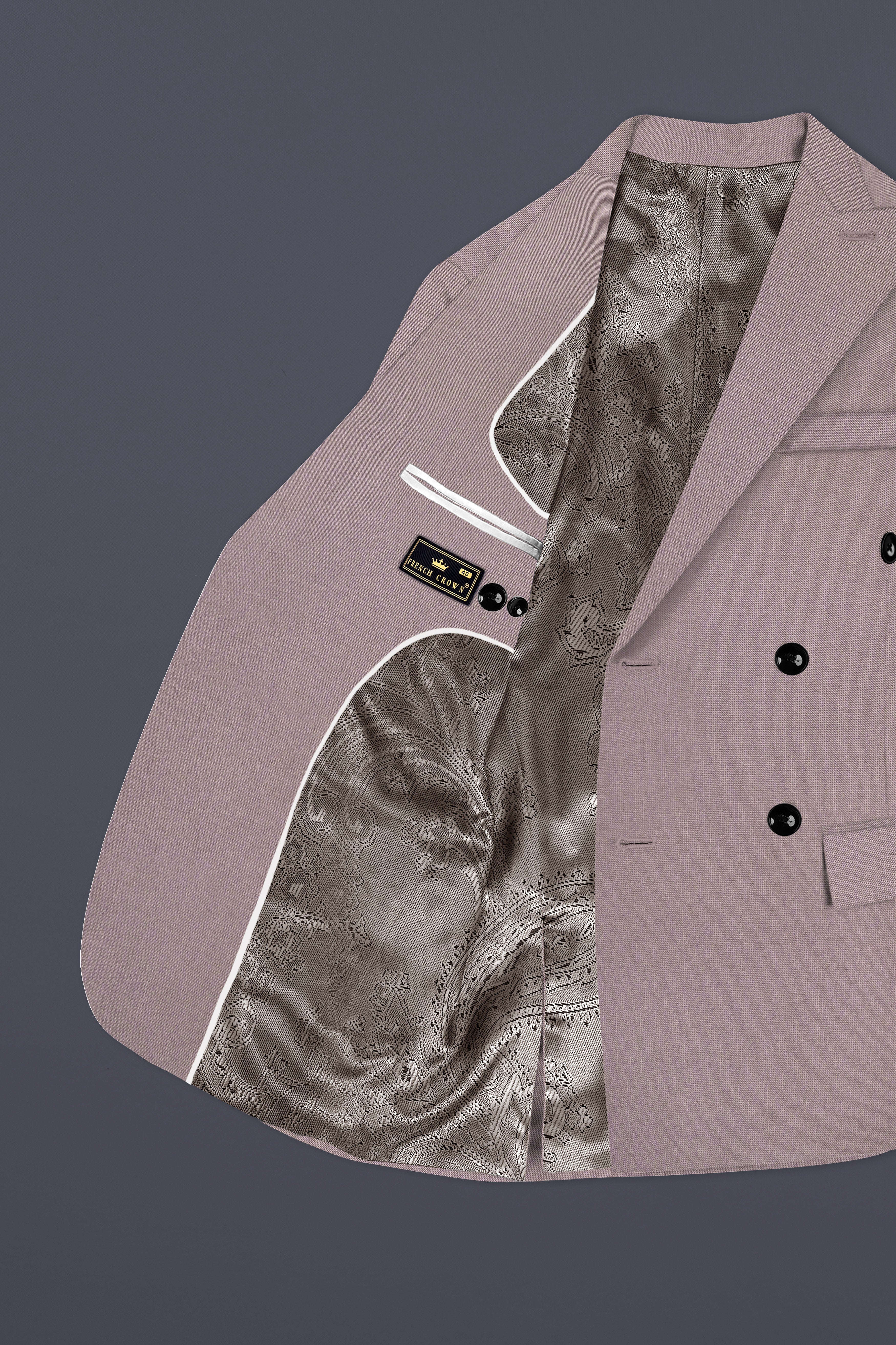 Amour-Rose Quartz Pink Solid Wool Rich Double Breasted Stretchable traveler Blazer