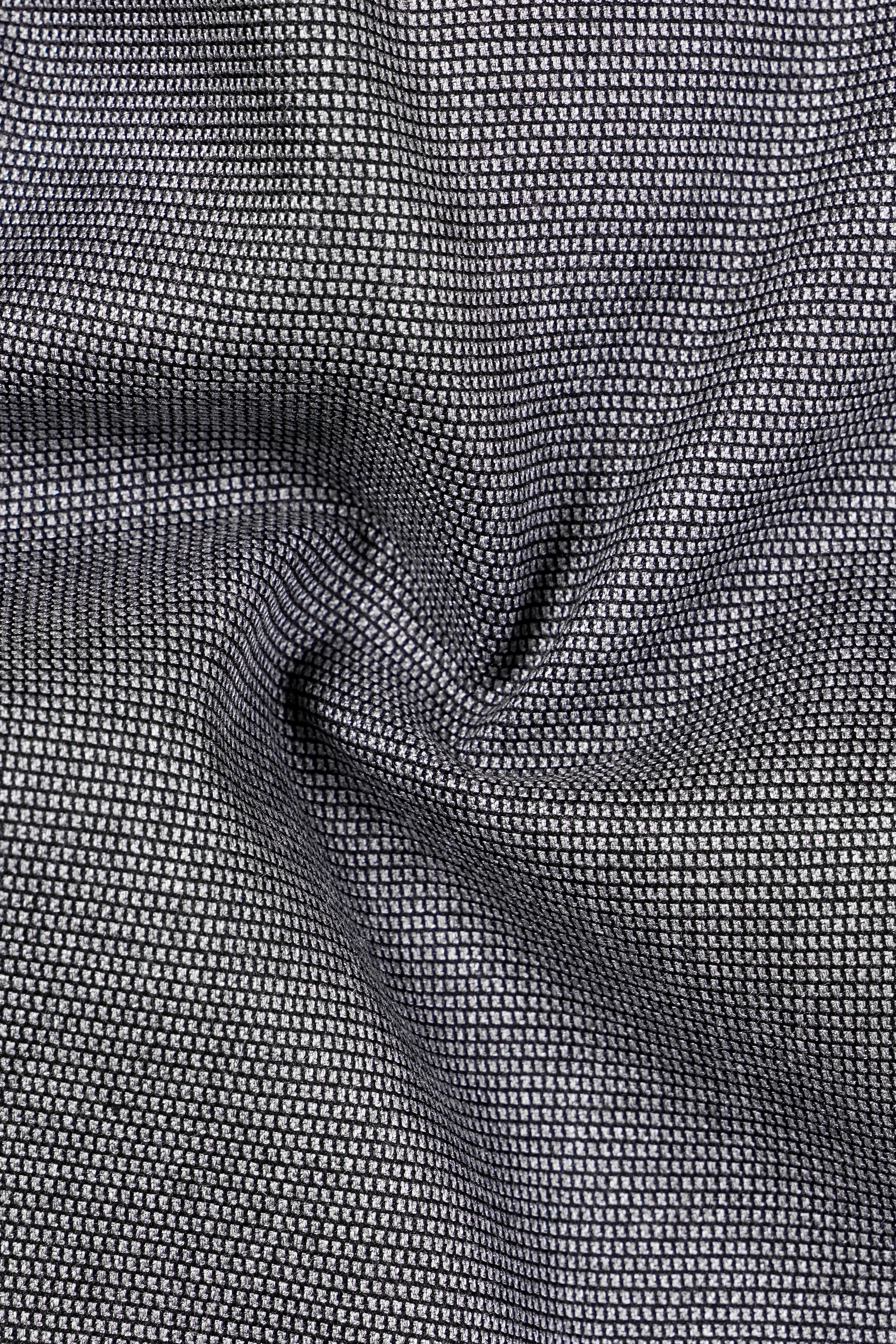 Vampire Gray Textured Wool Rich Bandhgala Designer Blazer