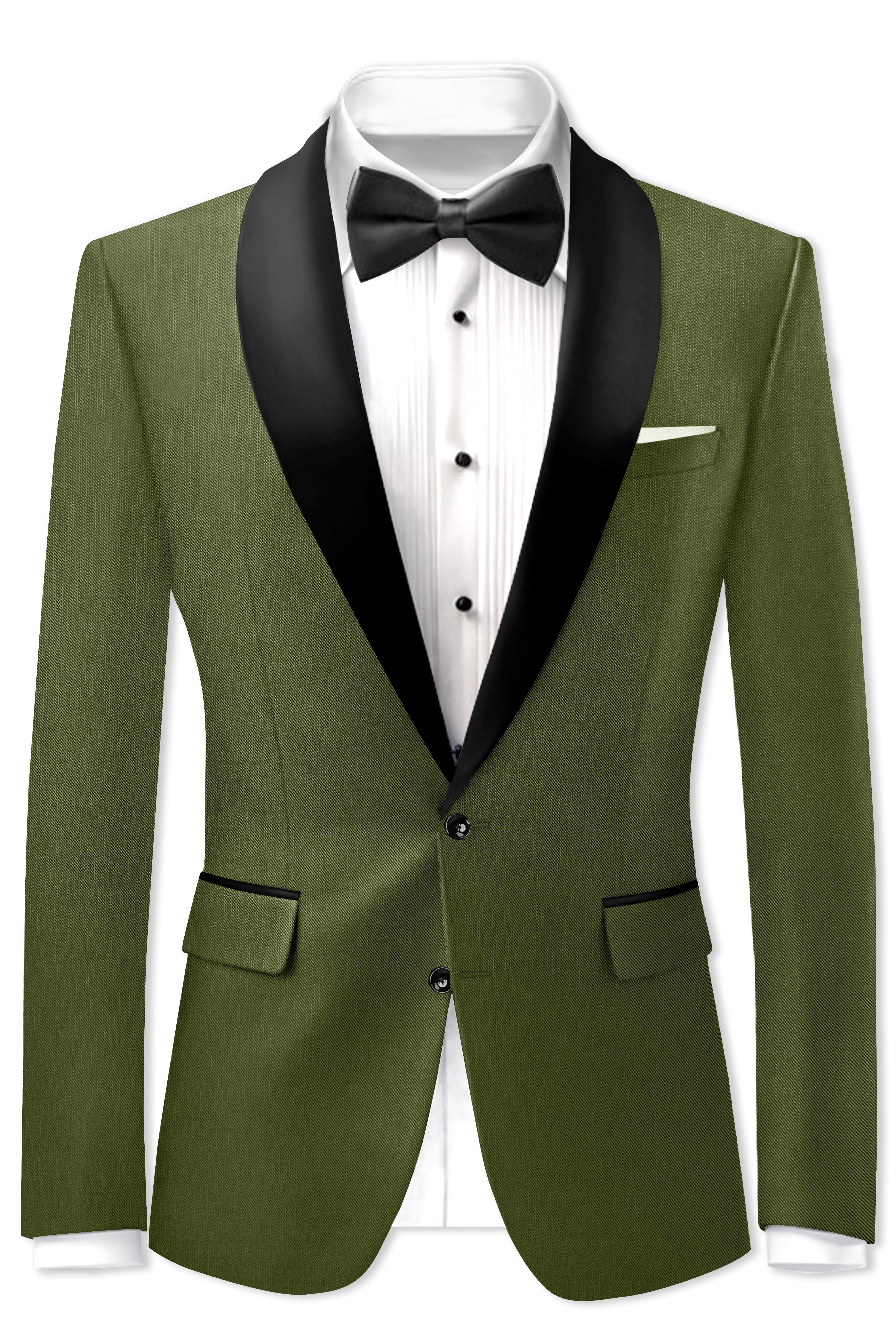 Sentinel-Rifle Green Wool Rich Tuxedo Stretchable Traveler Blazer