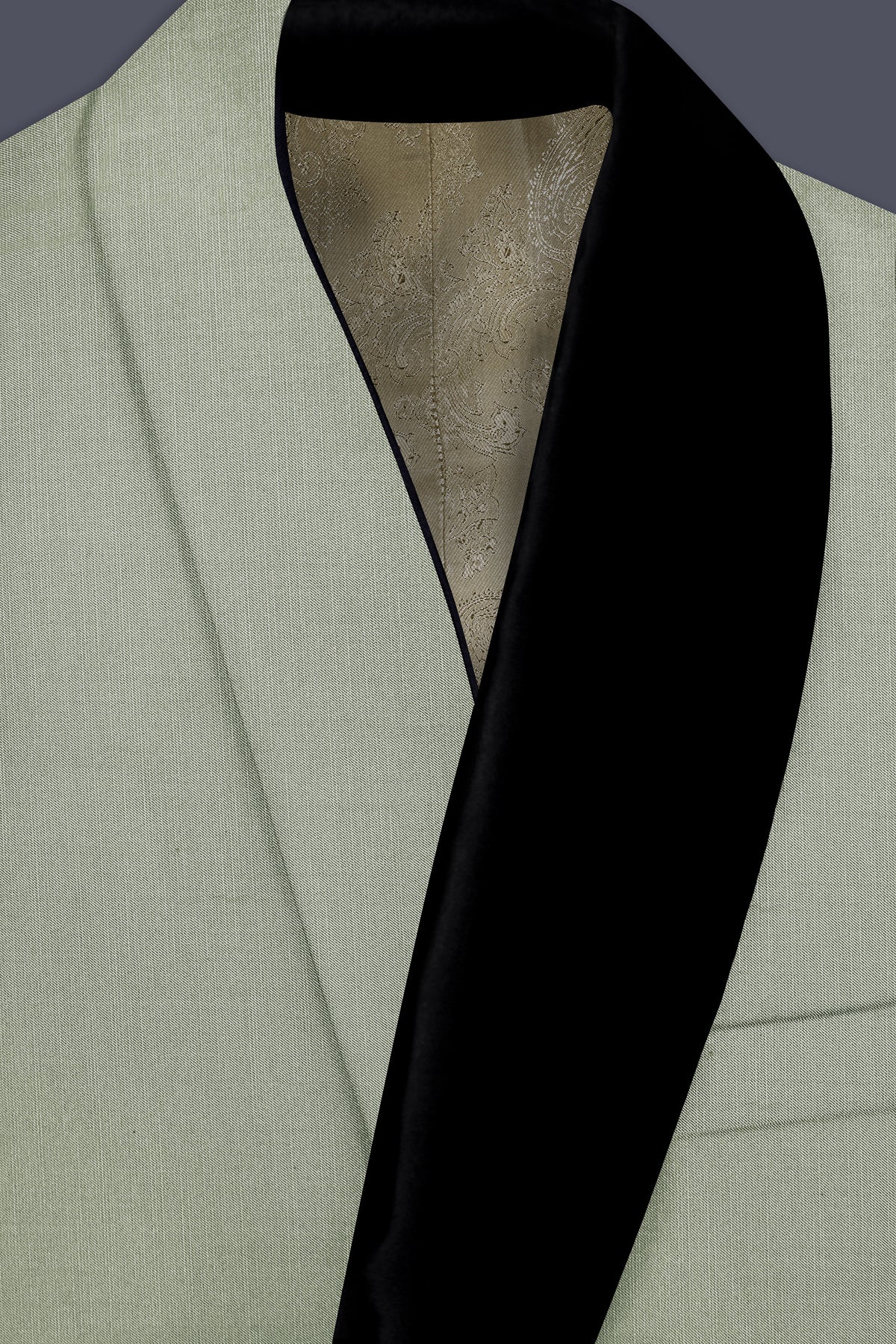 Lichen-Norway Green Wool Rich Slight Stretch Tuxedo Blazer