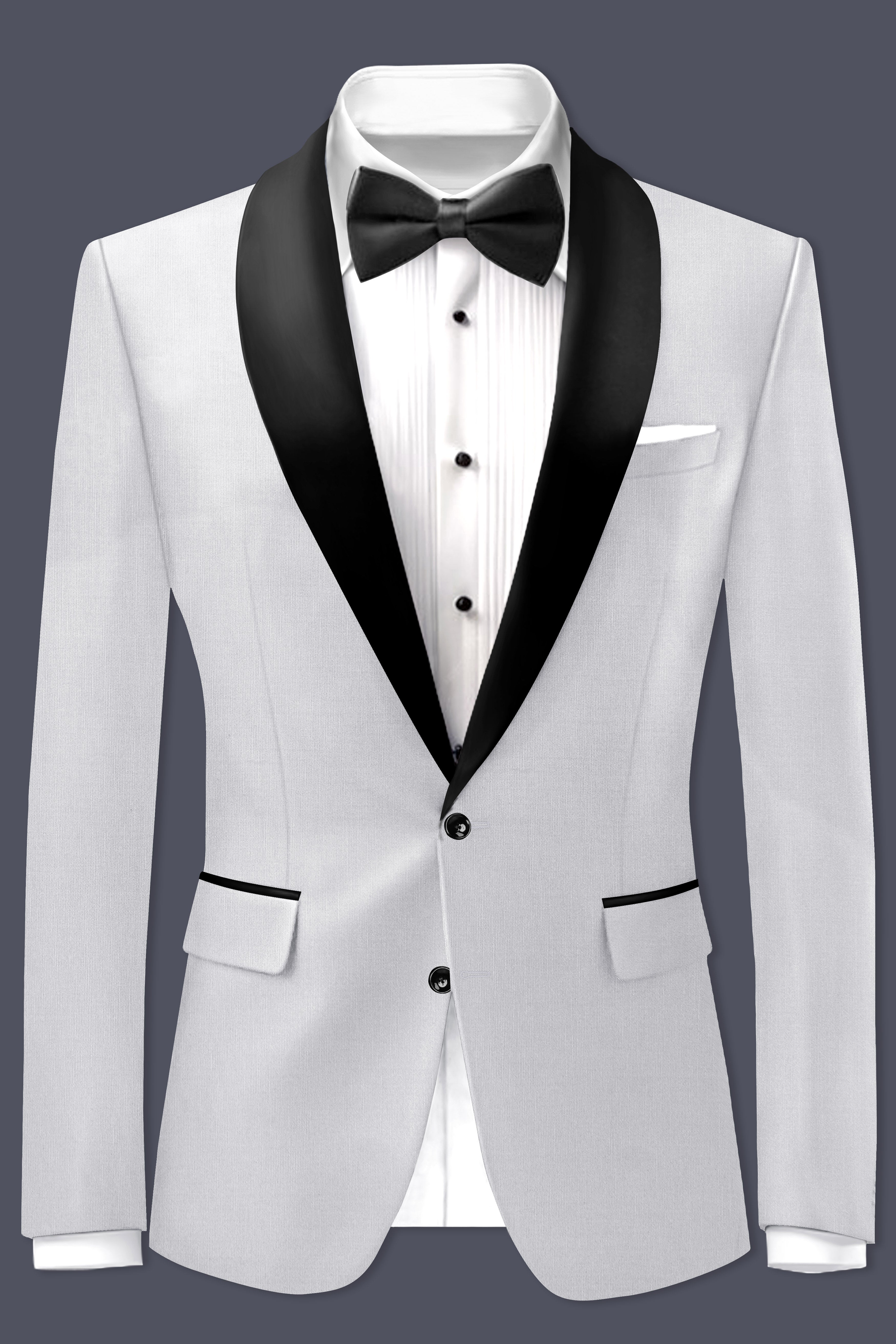 Granite-Alto Gray Wool Rich Tuxedo Stretchable Traveler Blazer