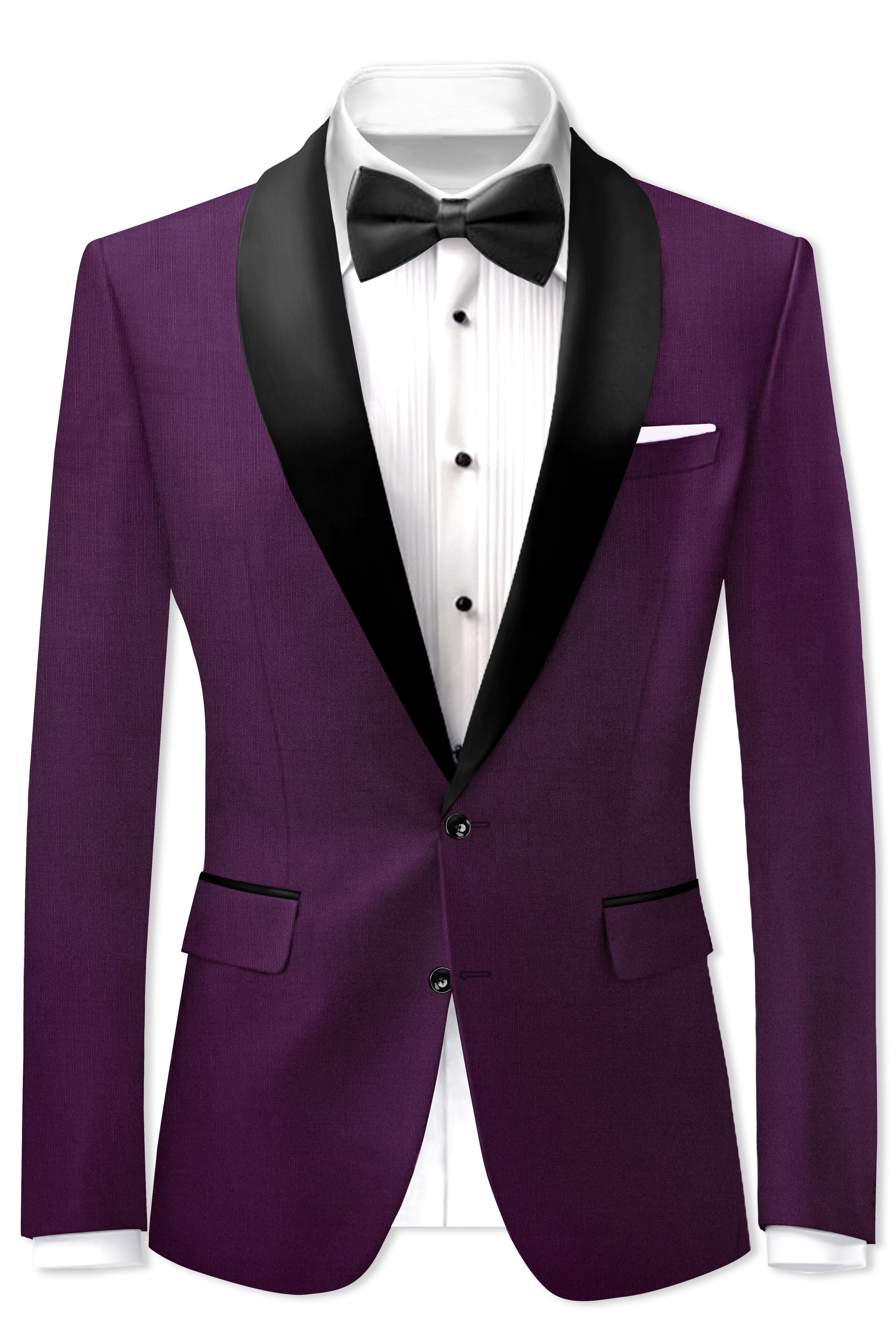 Orchid-Grape Purple Wool Rich Tuxedo Stretchable Traveler Blazer