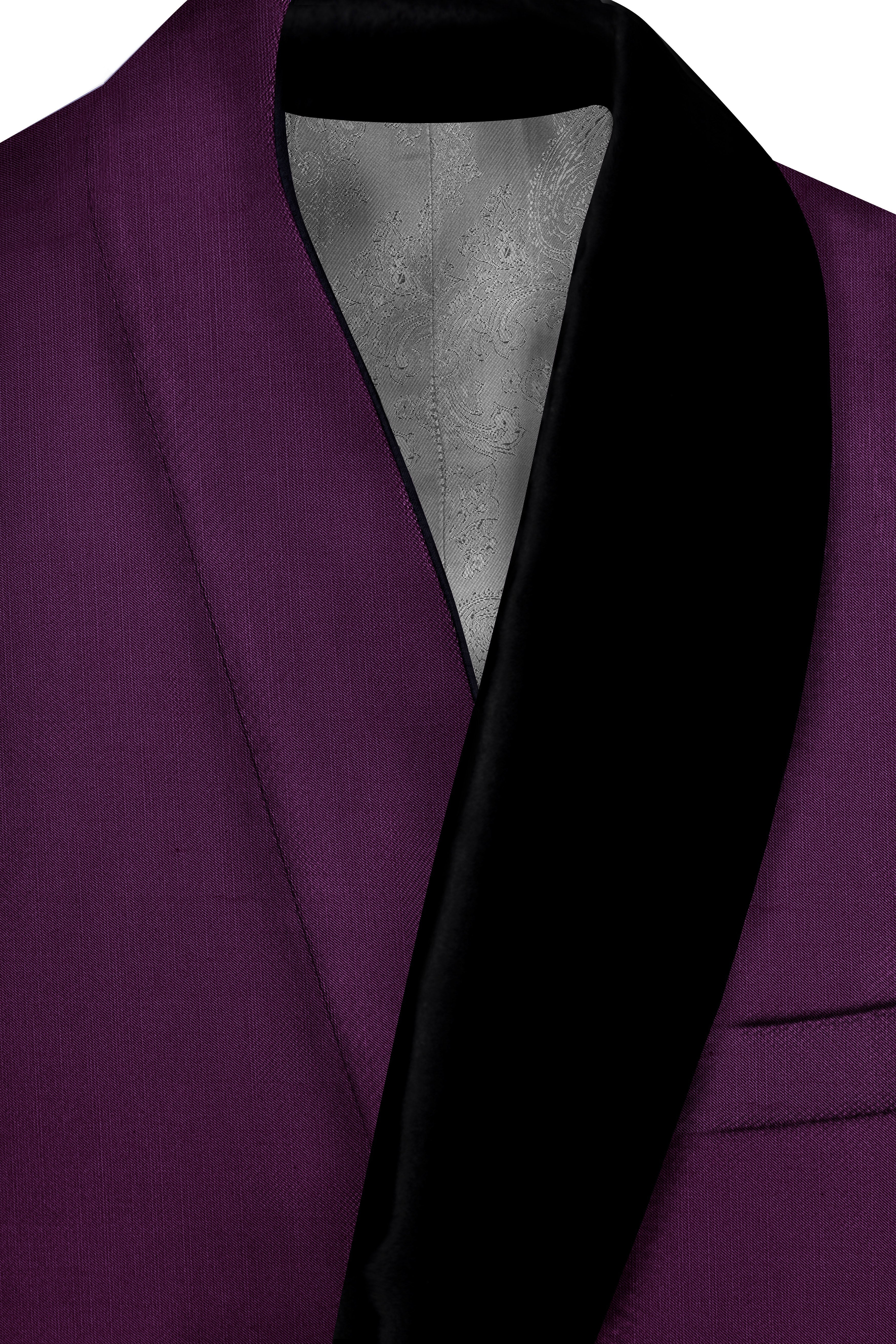 Orchid-Grape Purple Wool Rich Tuxedo Slight Stretch Blazer