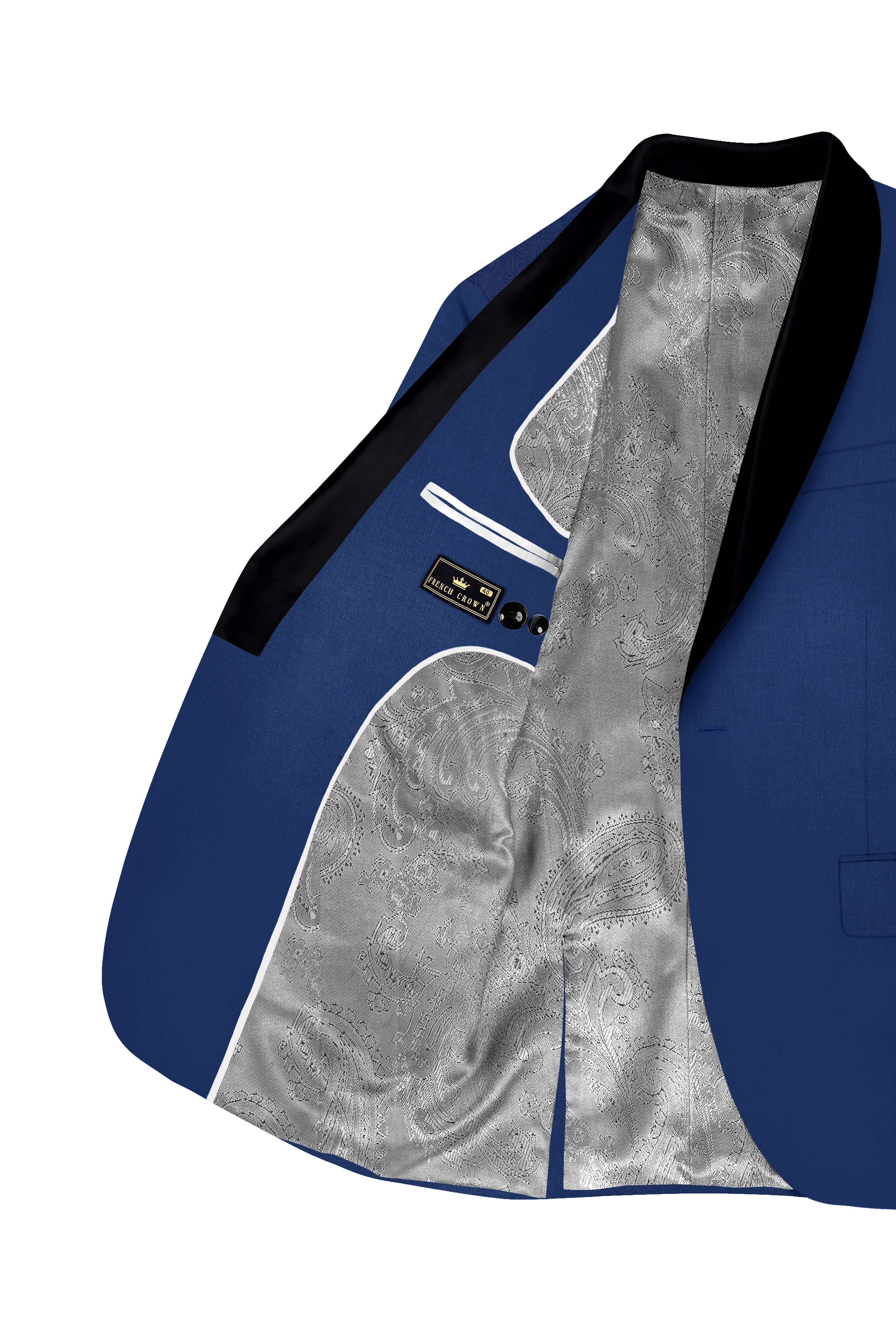 Marinoir-Cello Blue Wool Rich Tuxedo Slight Stretch Blazer