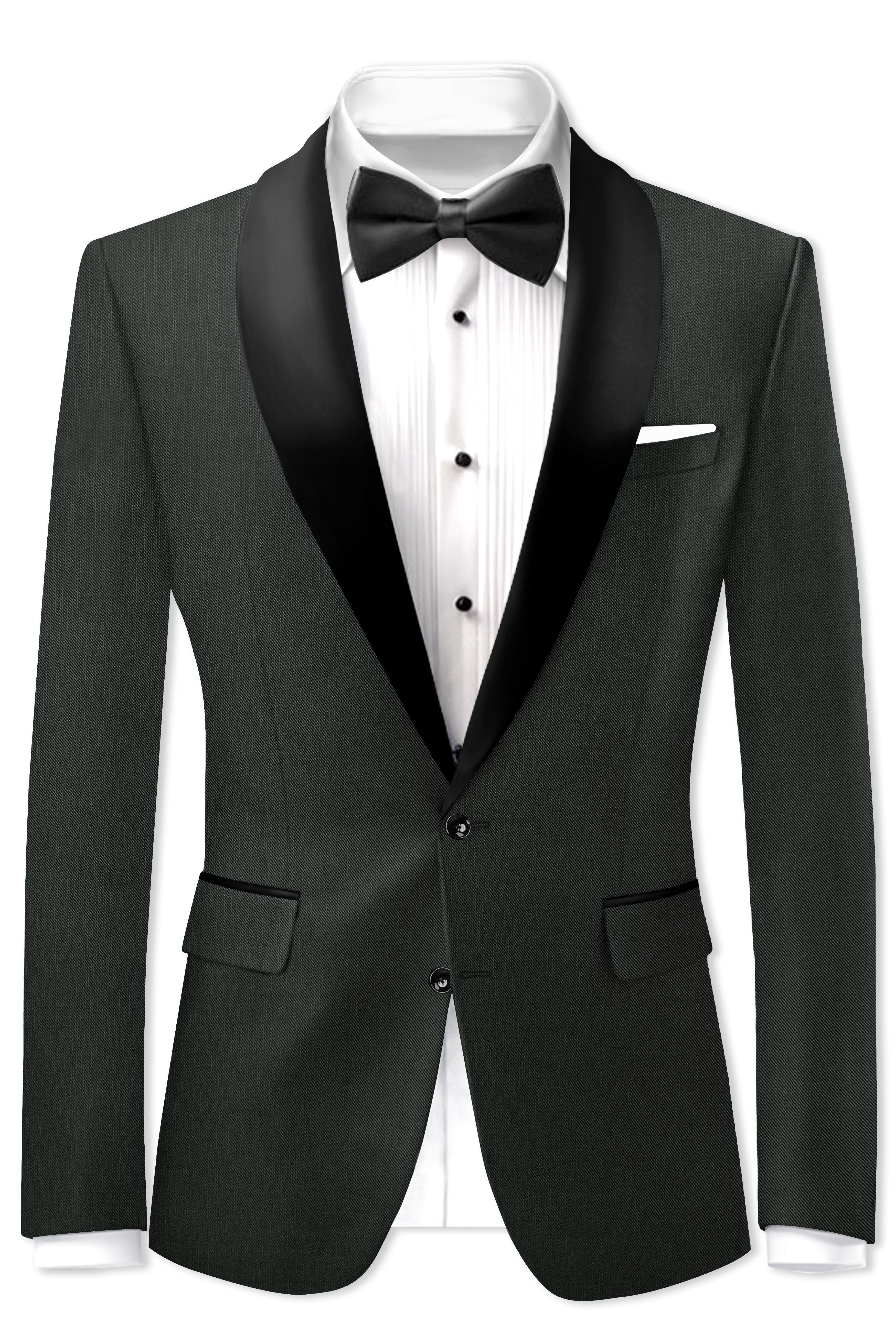 Shafton-Mine Shaft Green Wool Rich Tuxedo Stretchable Traveler Blazer