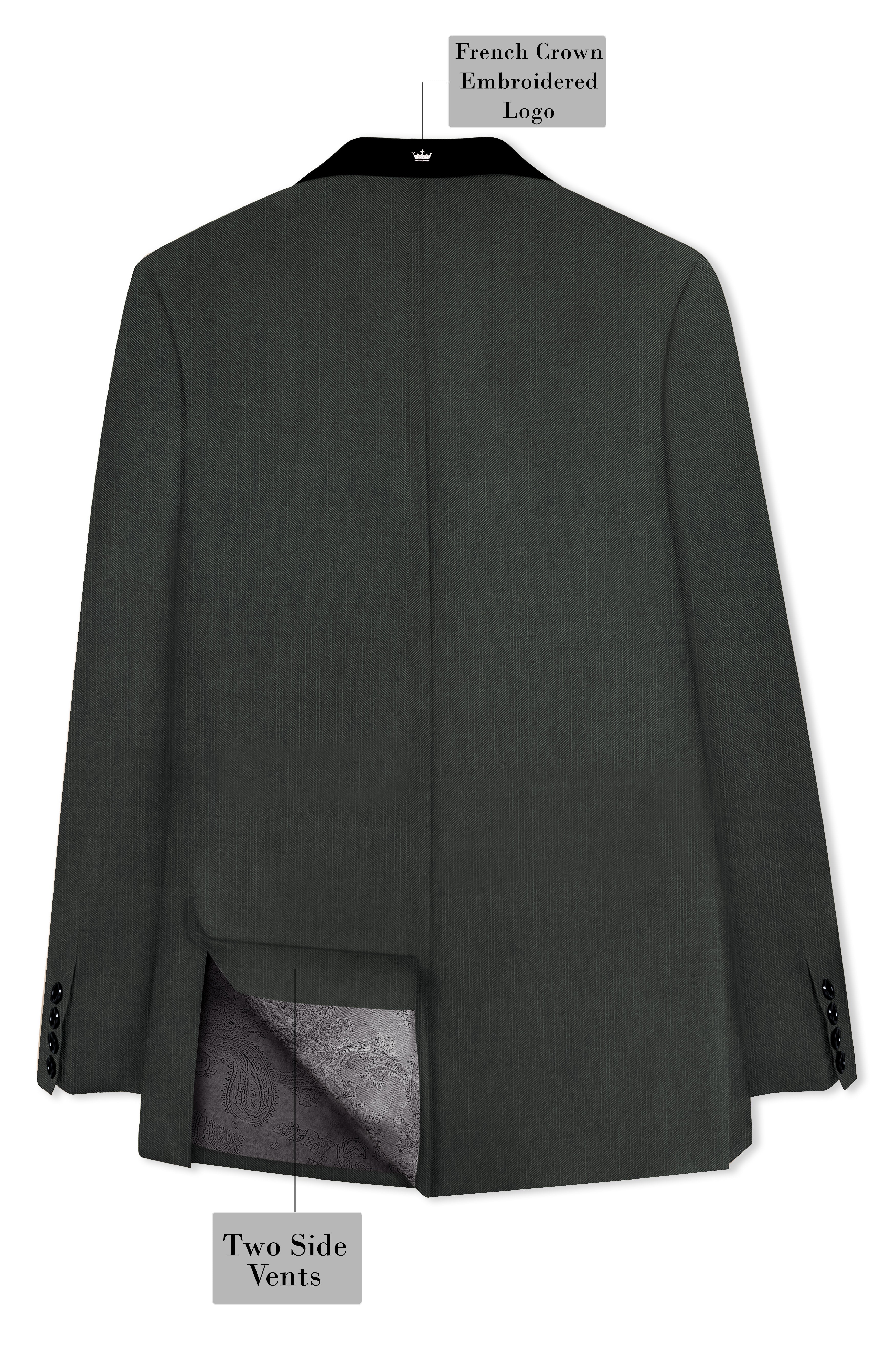 Shafton-Mine Shaft Green Wool Rich Tuxedo Slight Stretch Blazer