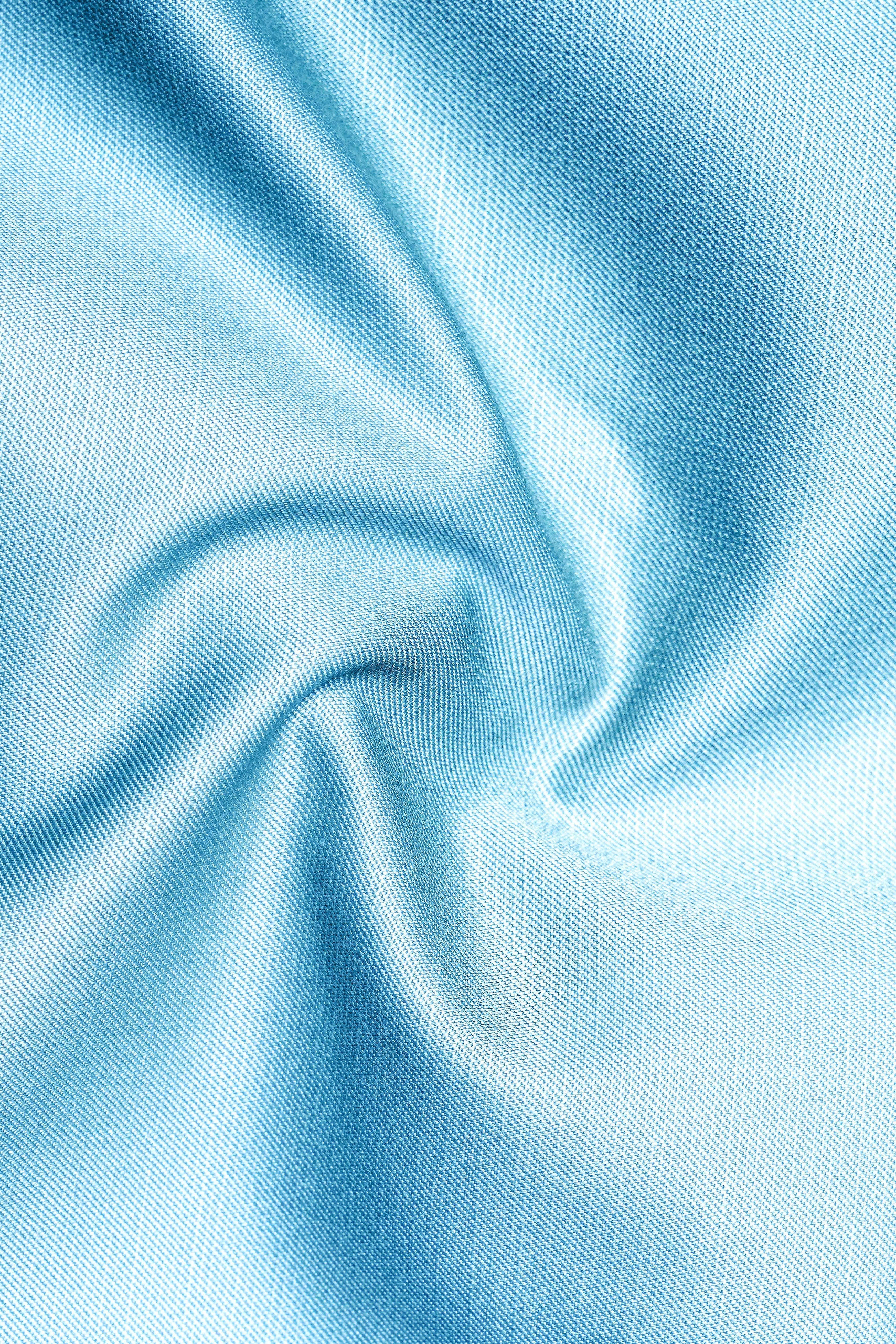 Iceland-Aquamarine Blue Wool Richa Tuxedo Slight Stretch Blazer