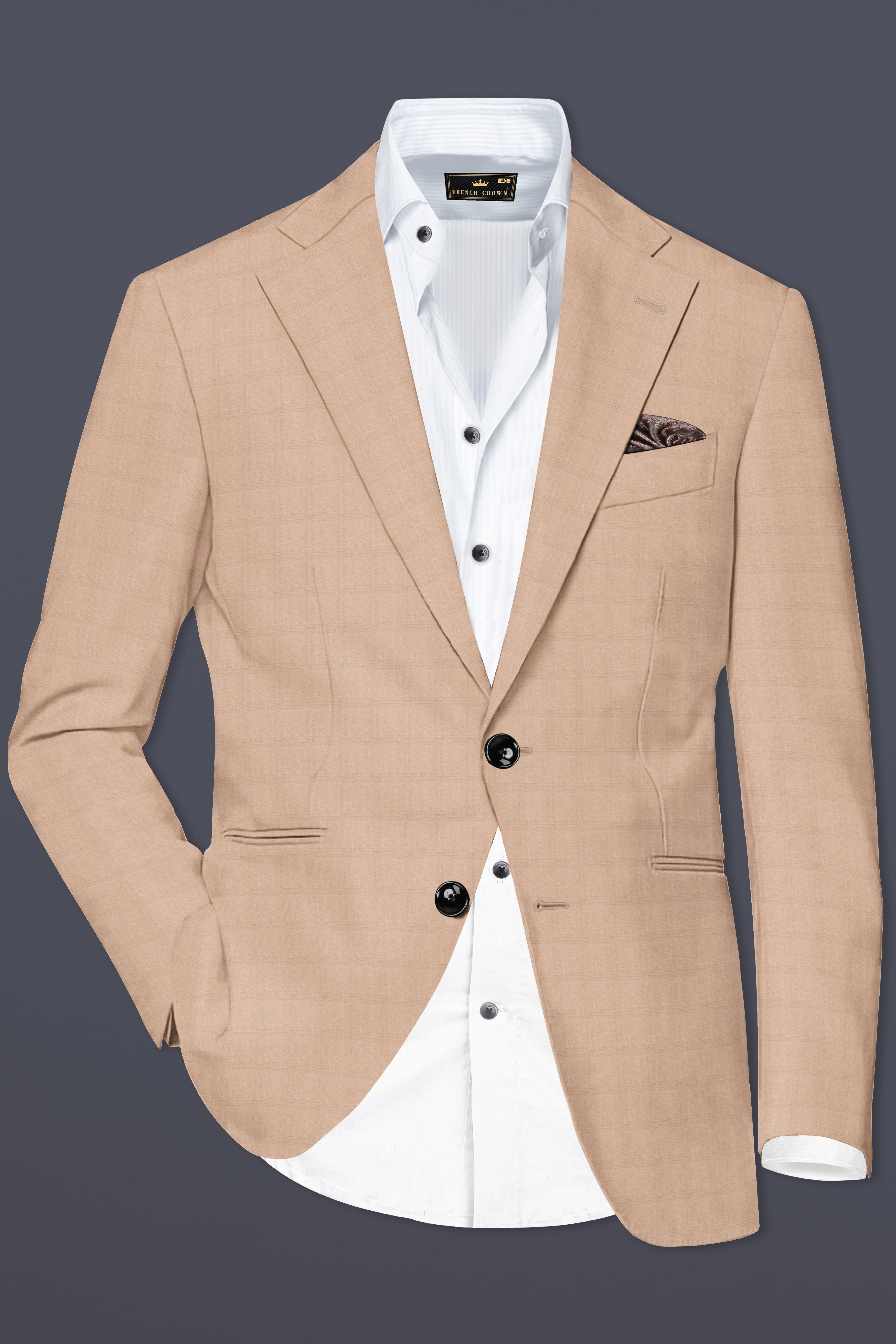 Velcrema-Sorrell Cream Wool Rich Single Breasted Blazer