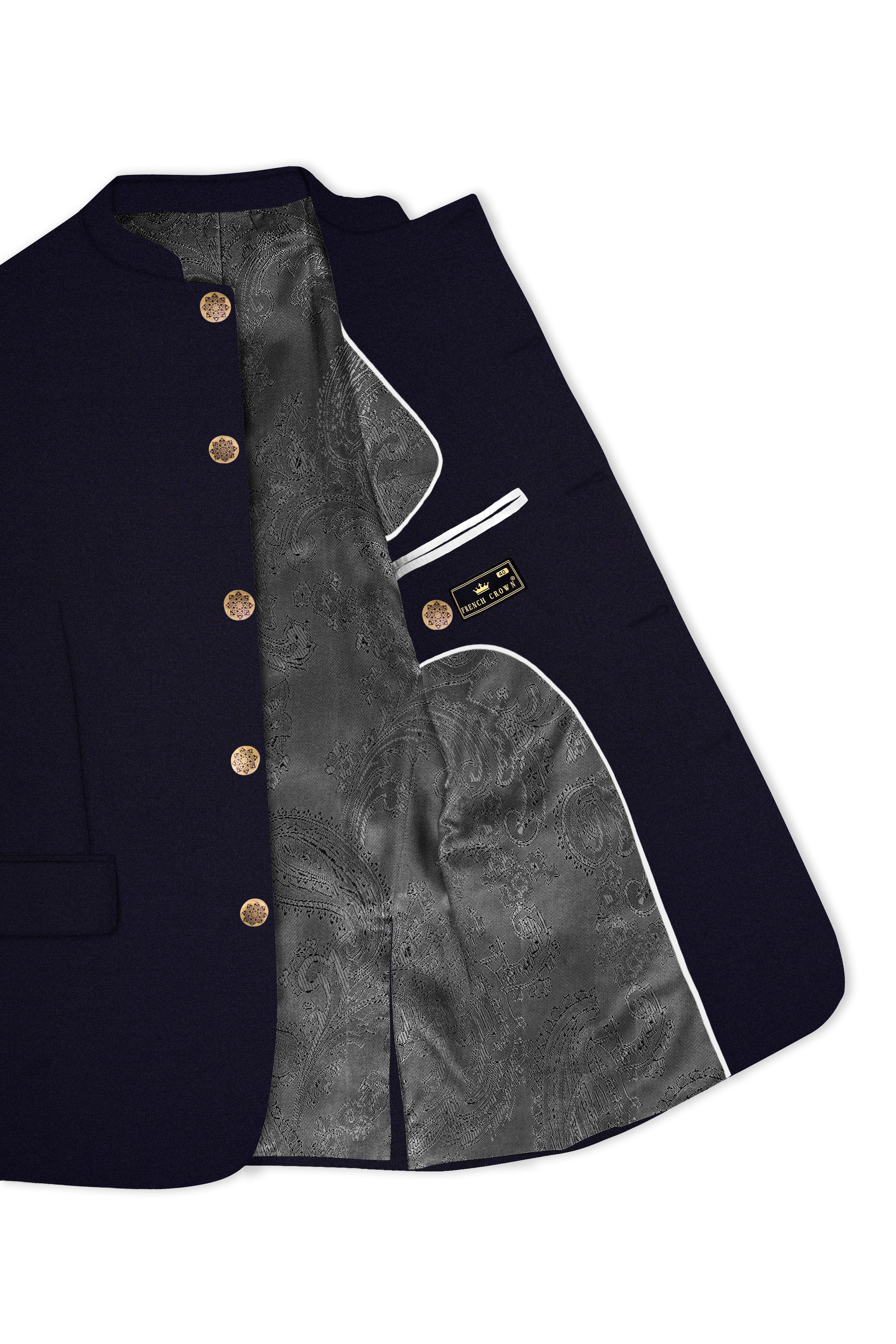 Vistaro-Korean Blue (The Best Blue We Have) Wool Rich Bandhgala Stretchable traveler Blazer