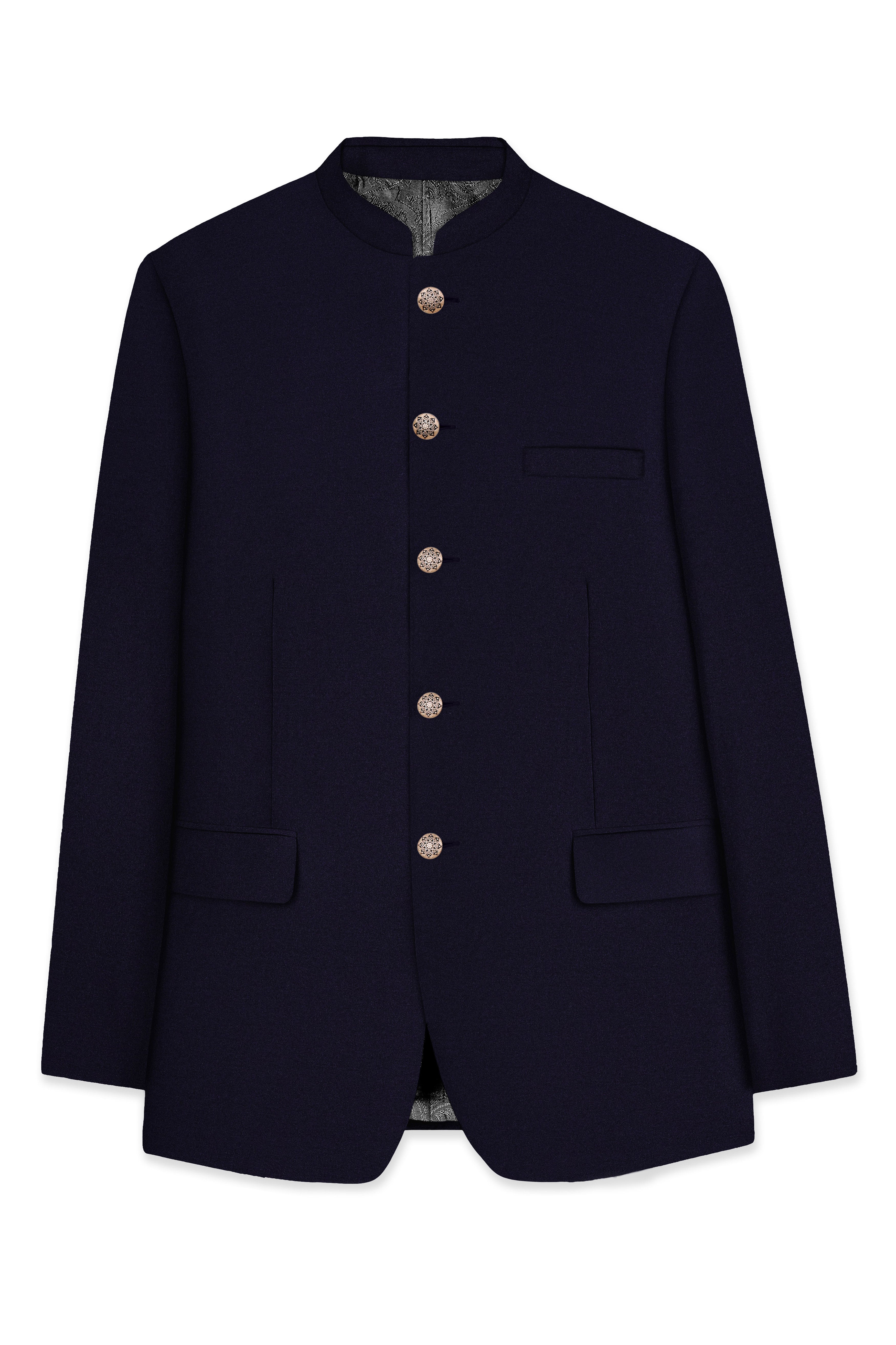 Vistaro-Korean Blue (The Best Blue We Have) Wool Rich Bandhgala Stretchable traveler Blazer