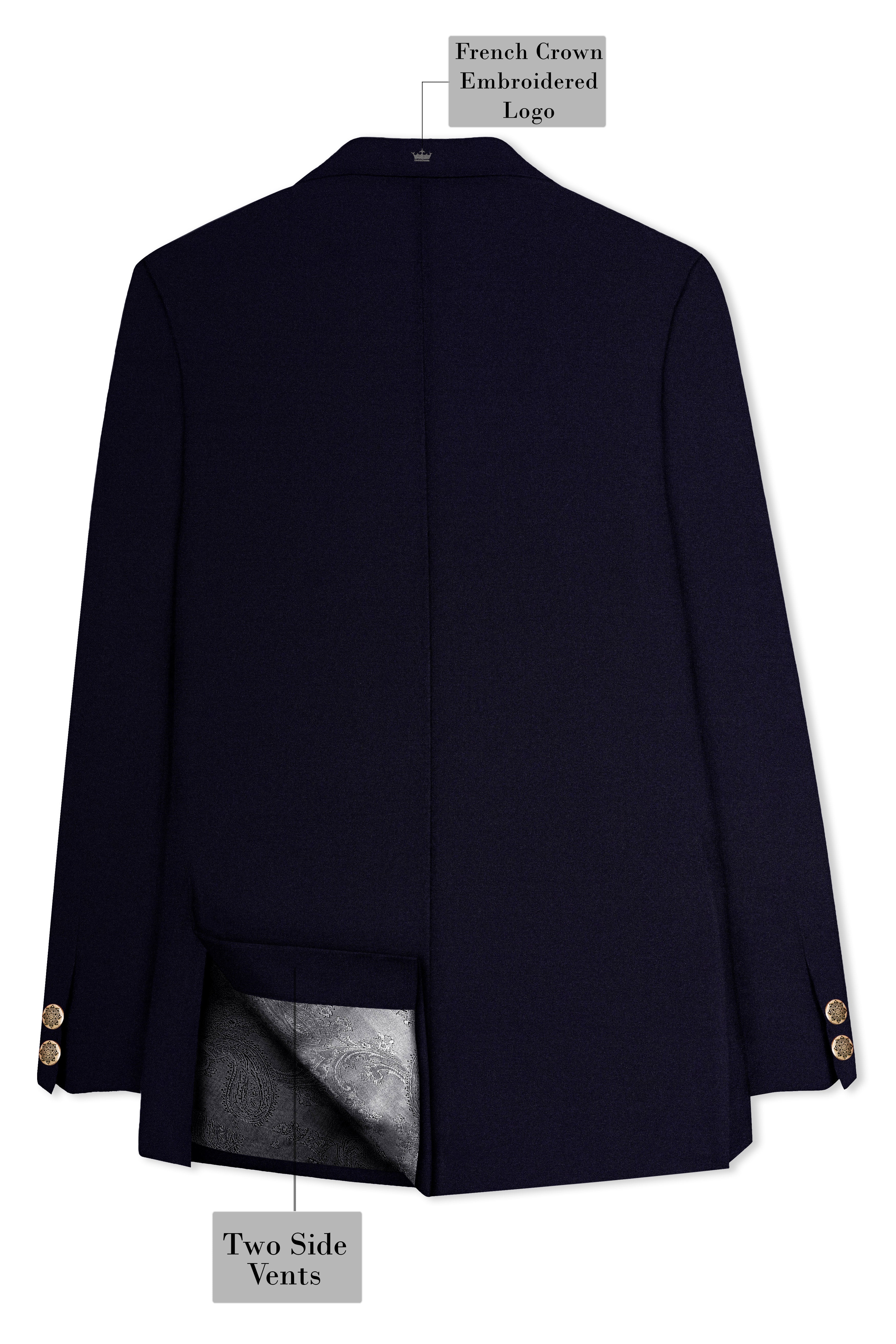 Vistaro-Korean Blue (The Best Blue We Have) Wool Rich Bandhgala Stretchable traveler Blazer