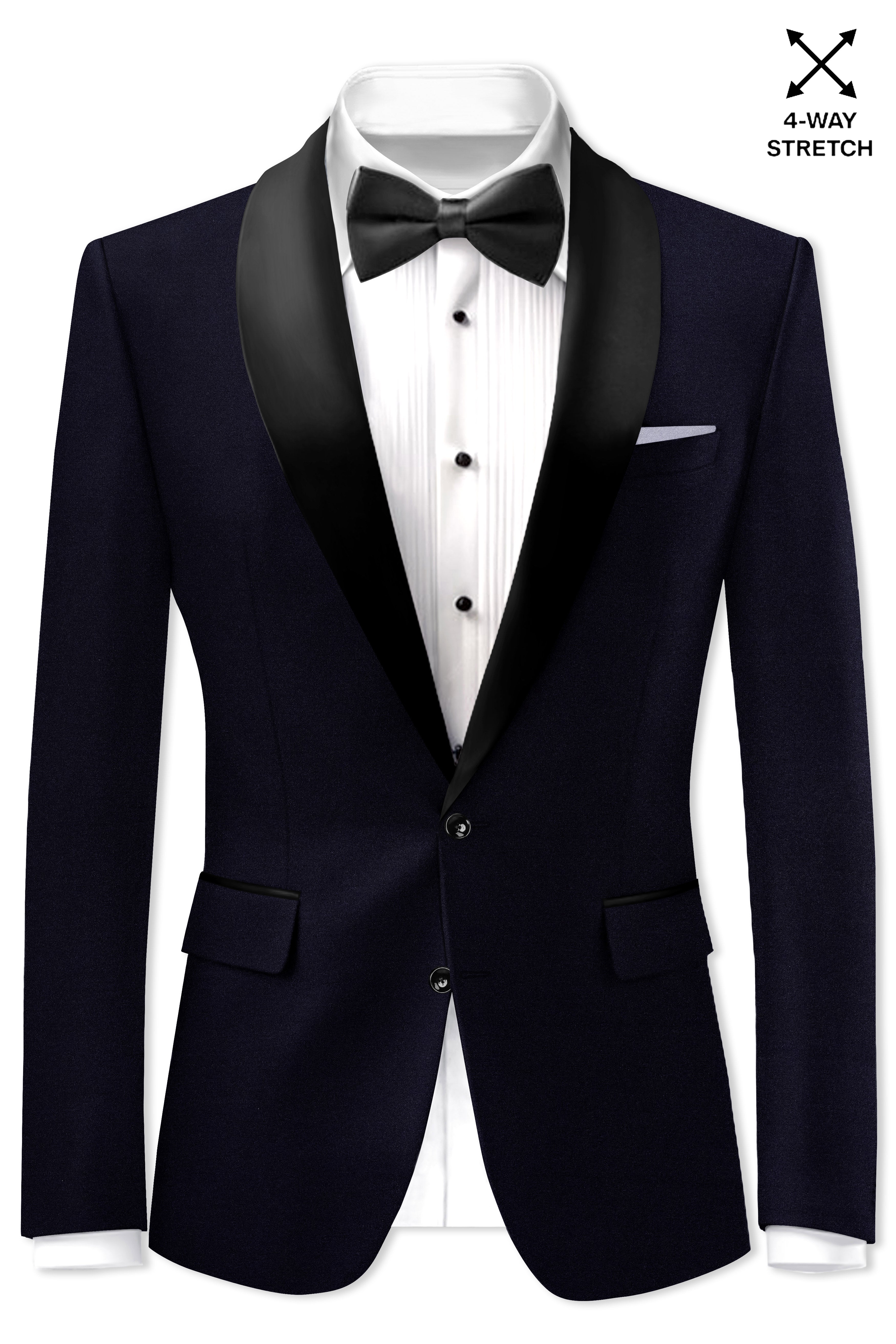 Vistaro-Korean Blue (The Best Blue We Have) Wool Rich Tuxedo Stretchable Traveler Blazer