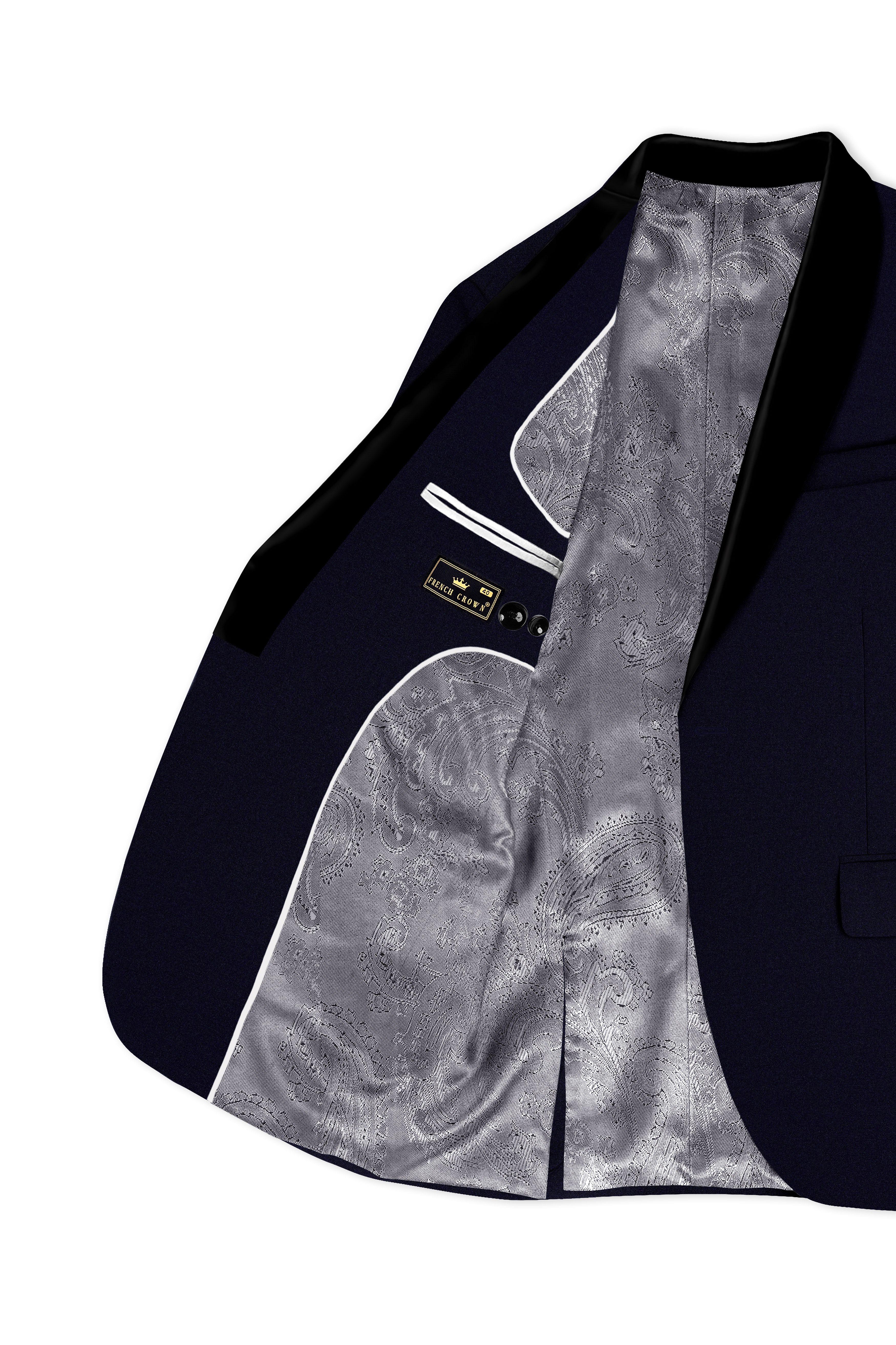 Vistaro-Korean Blue (The Best Blue We Have) 4-Way Stretch Wrinkle-Free Wool Rich Tuxedo Slight Stretch Blazer