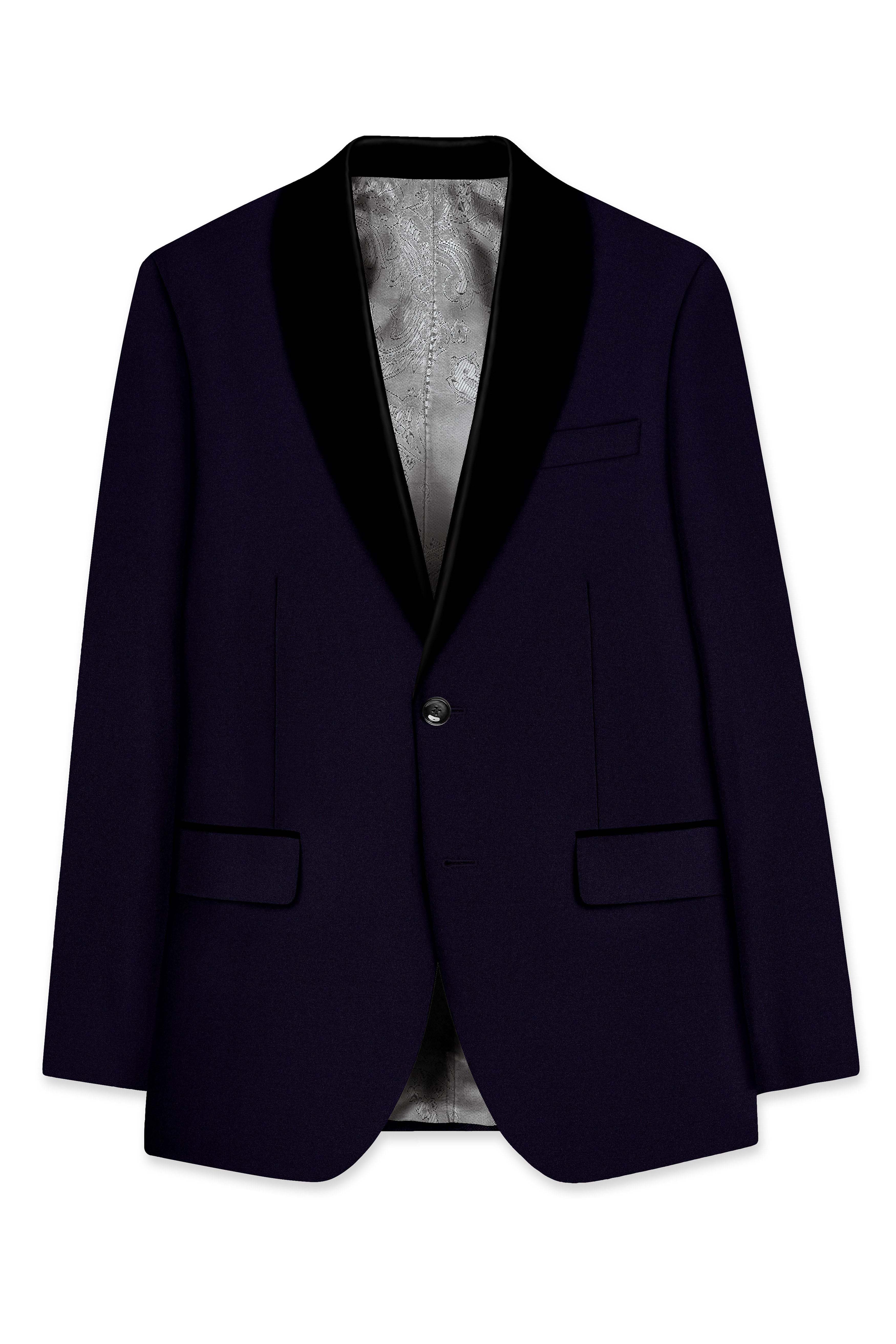 Vistaro-Korean Blue (The Best Blue We Have) 4-Way Stretch Wrinkle-Free Wool Rich Tuxedo Slight Stretch Blazer