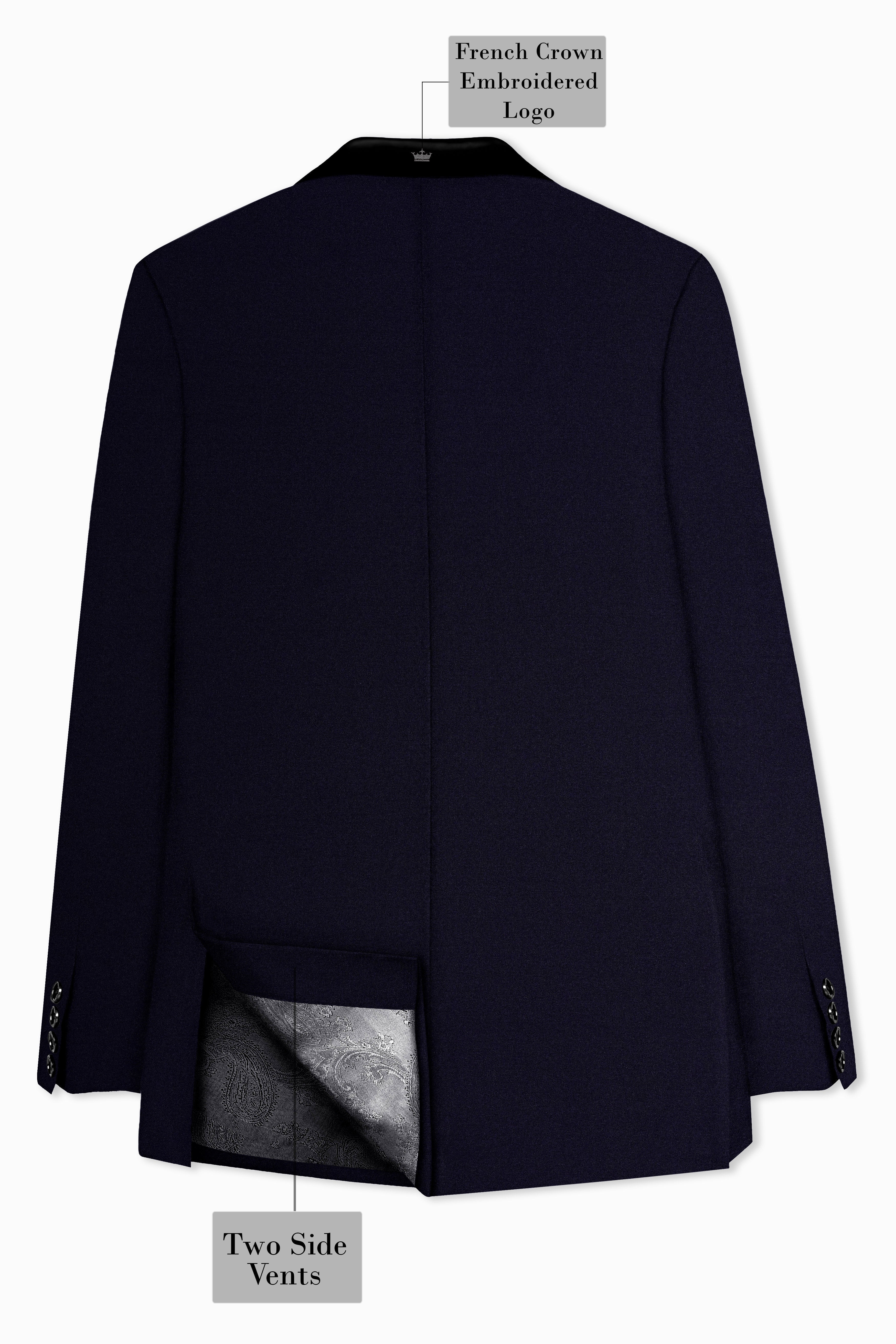 Vistaro-Korean Blue (The Best Blue We Have) 4-Way Stretch Wrinkle-Free Wool Rich Tuxedo Slight Stretch Blazer