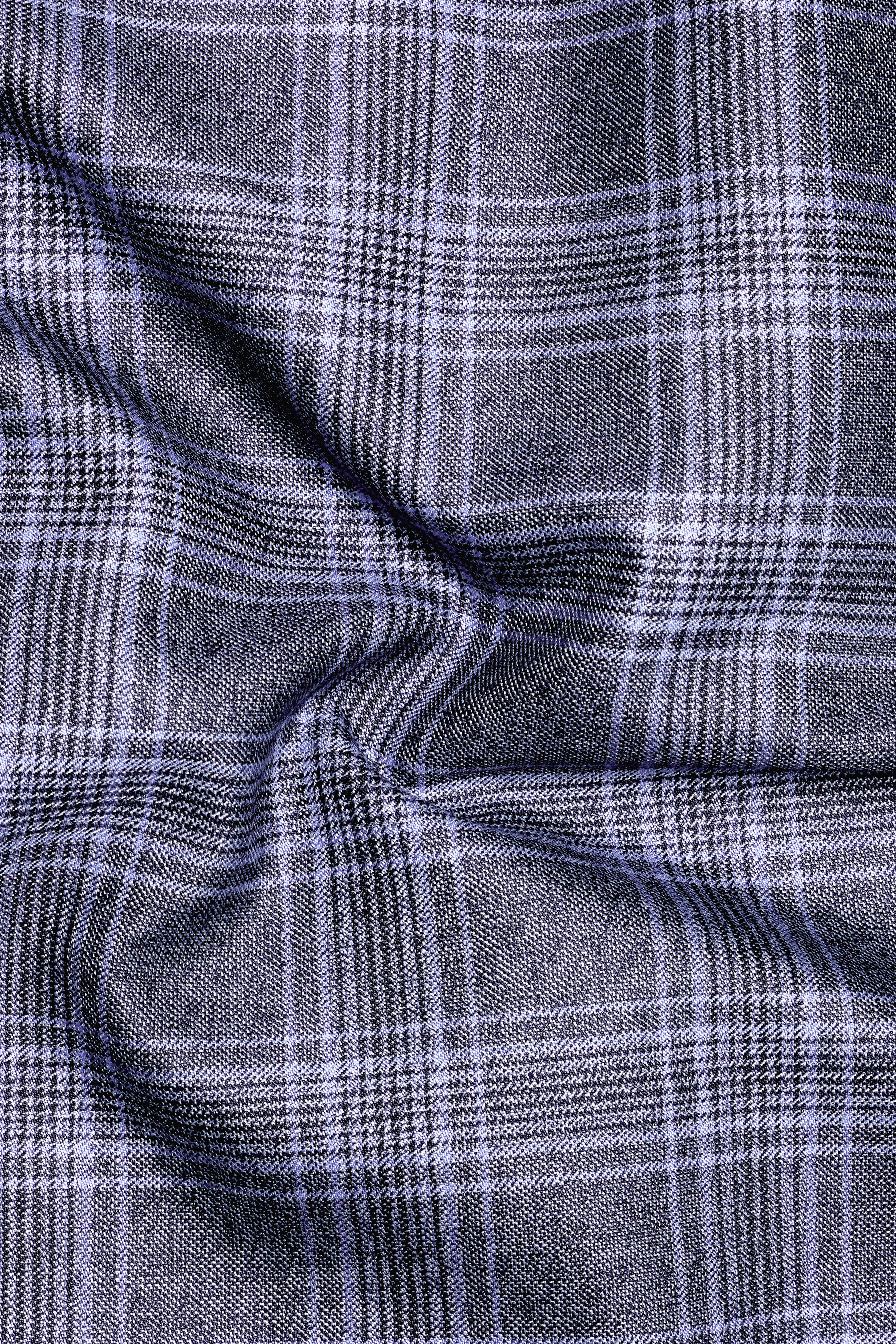 Casphin-Dolphin And Casper Blue Plaid Wool Rich Double Breasted Blazer
