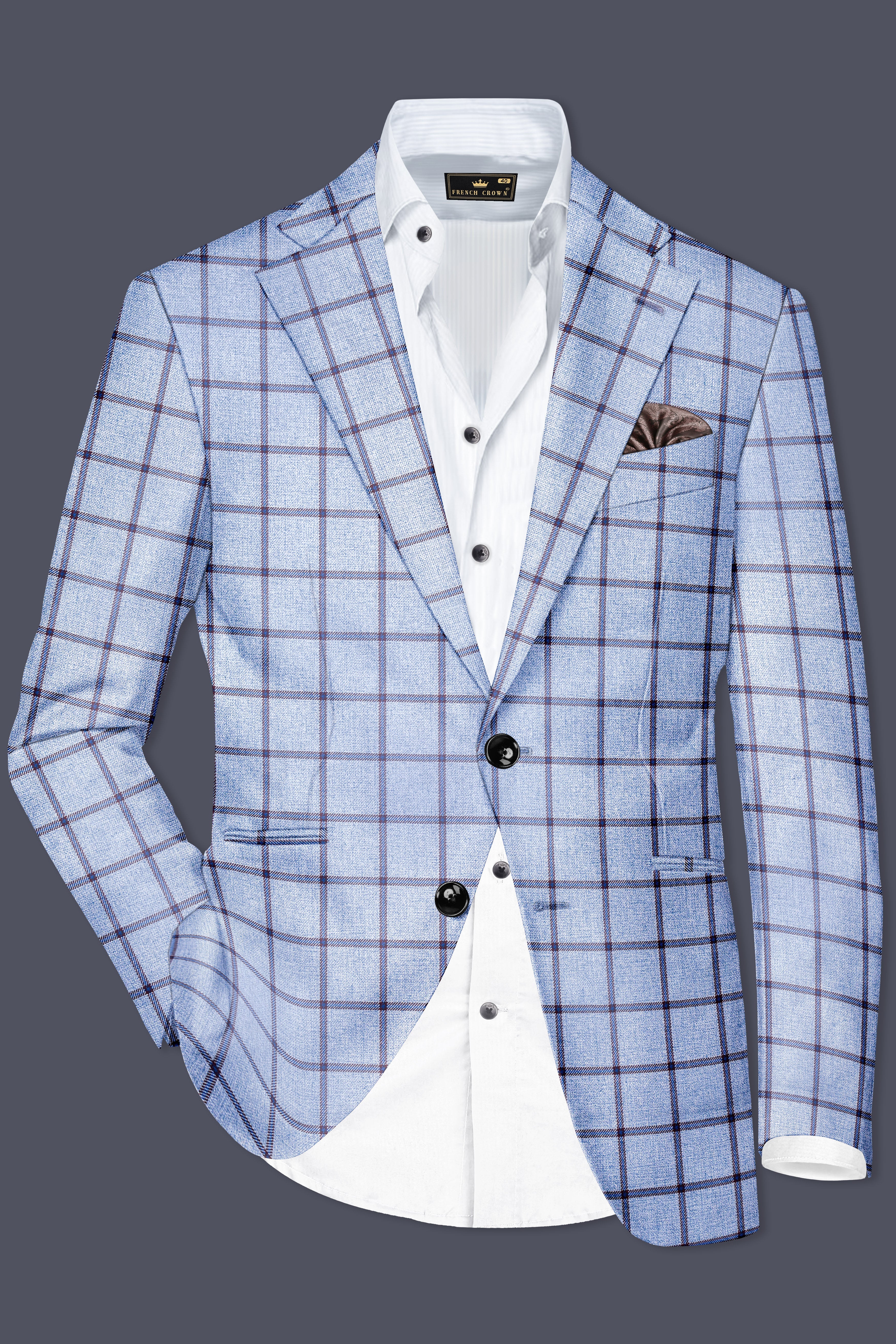 Mistrel-Spun Pearl Gray Windows Wool Rich Single Breasted Blazer