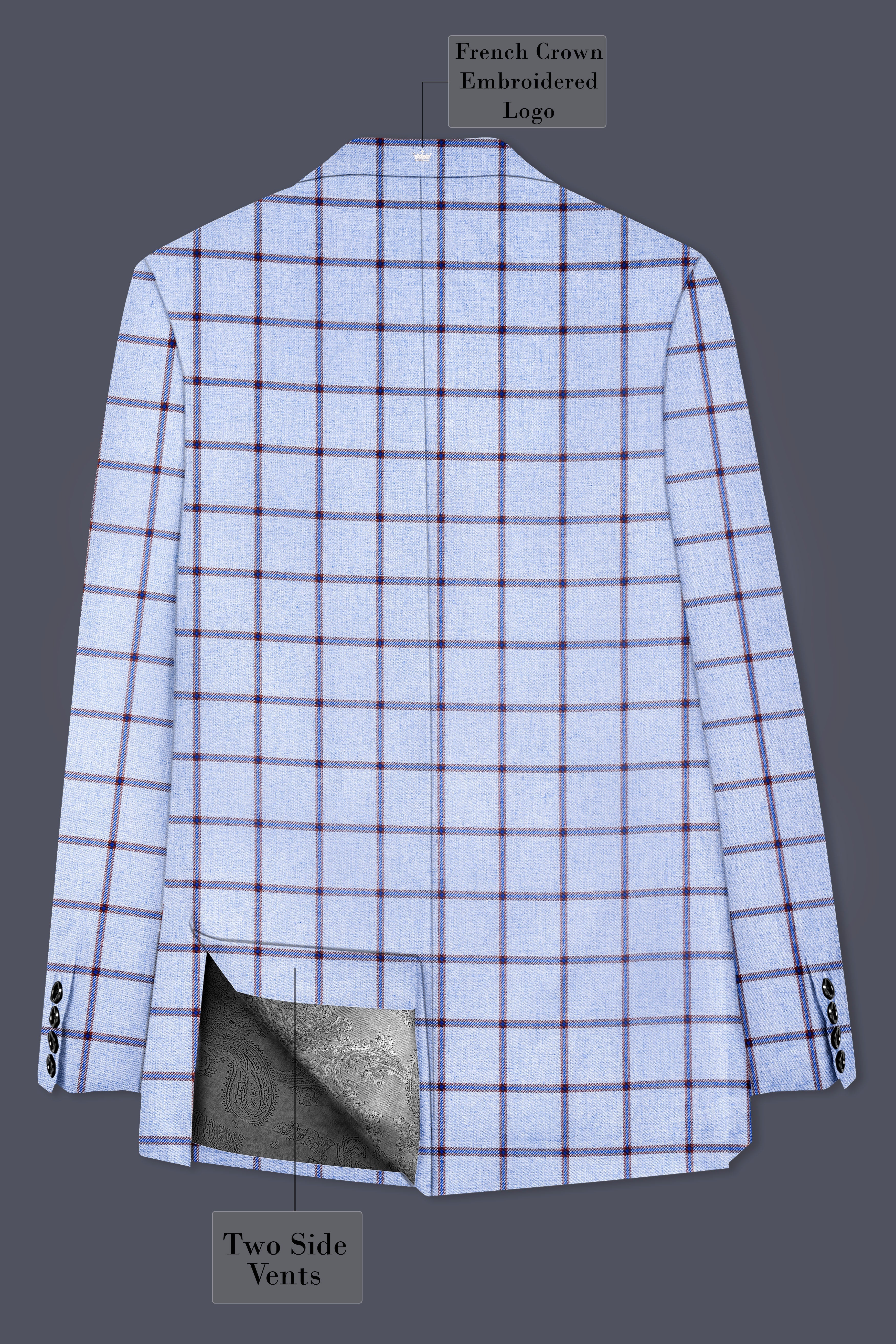 Mistrel-Spun Pearl Gray Windows Wool Rich Single Breasted Blazer