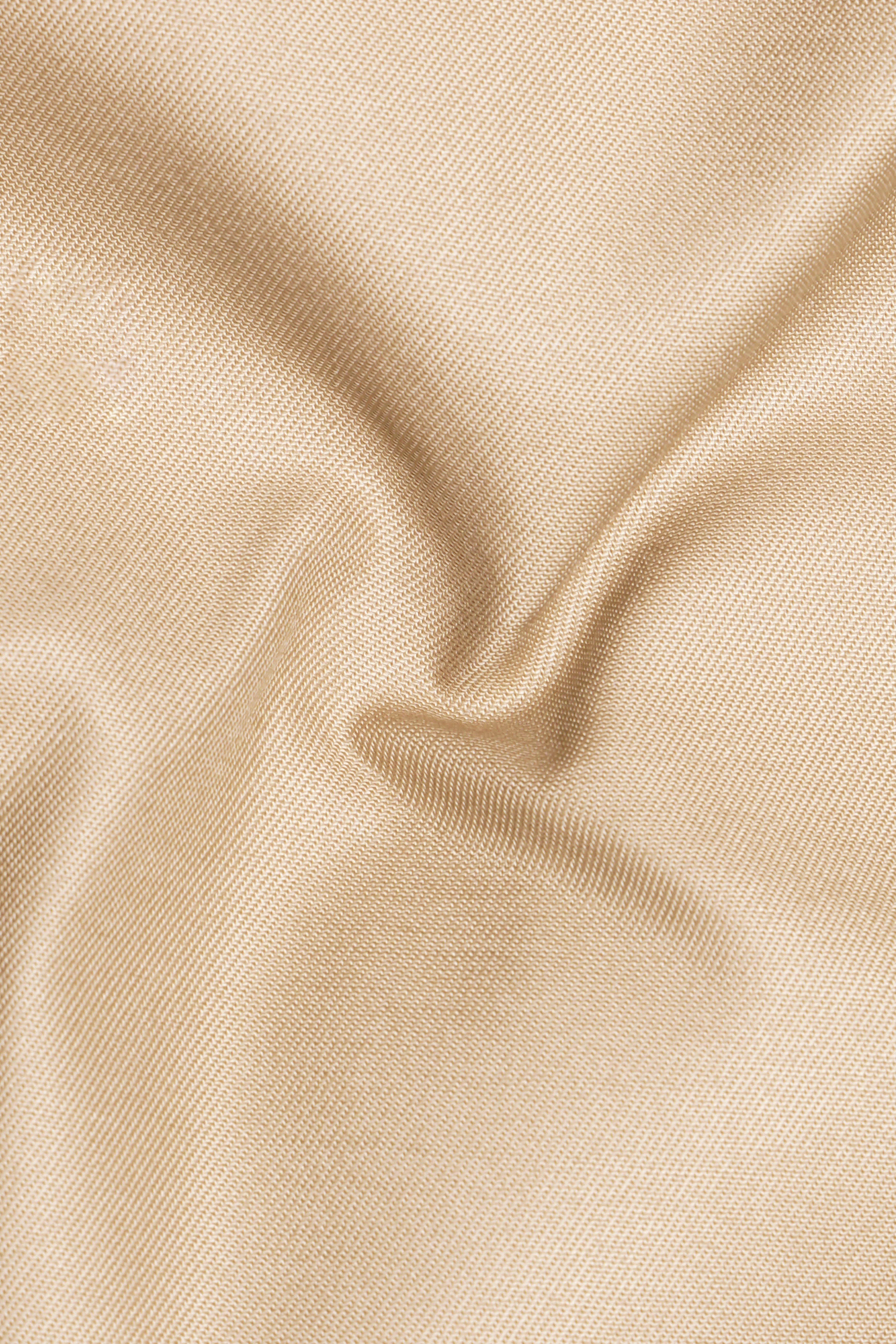 Beauroan-Sandrift Brown Premium Cotton Single Breasted Blazer