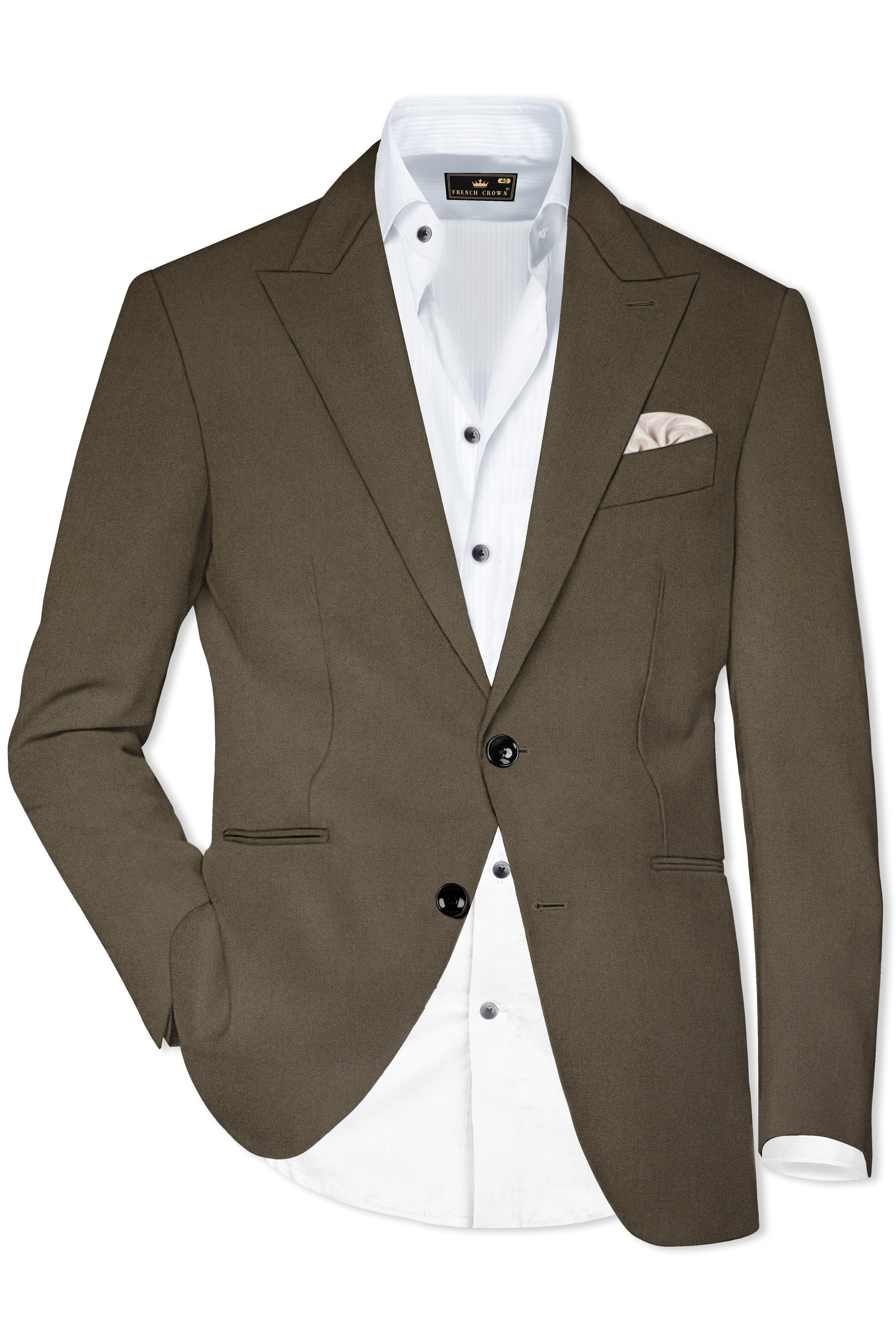 Mistran-Woodland Green Premium Cotton Single Breasted Blazer
