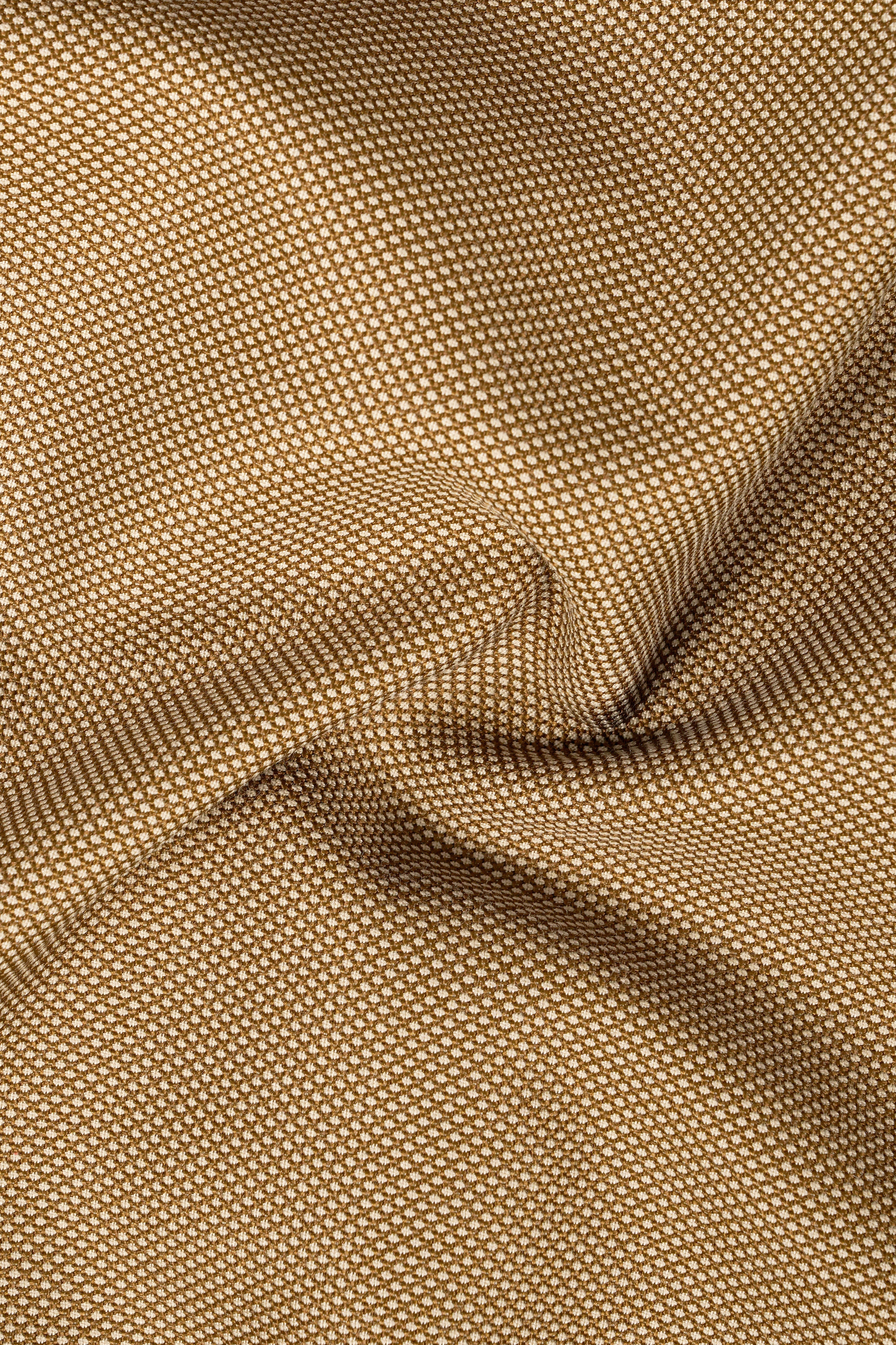 Aurenzo-Muesli Brown Textured Wool Rich Single Breasted Blazer