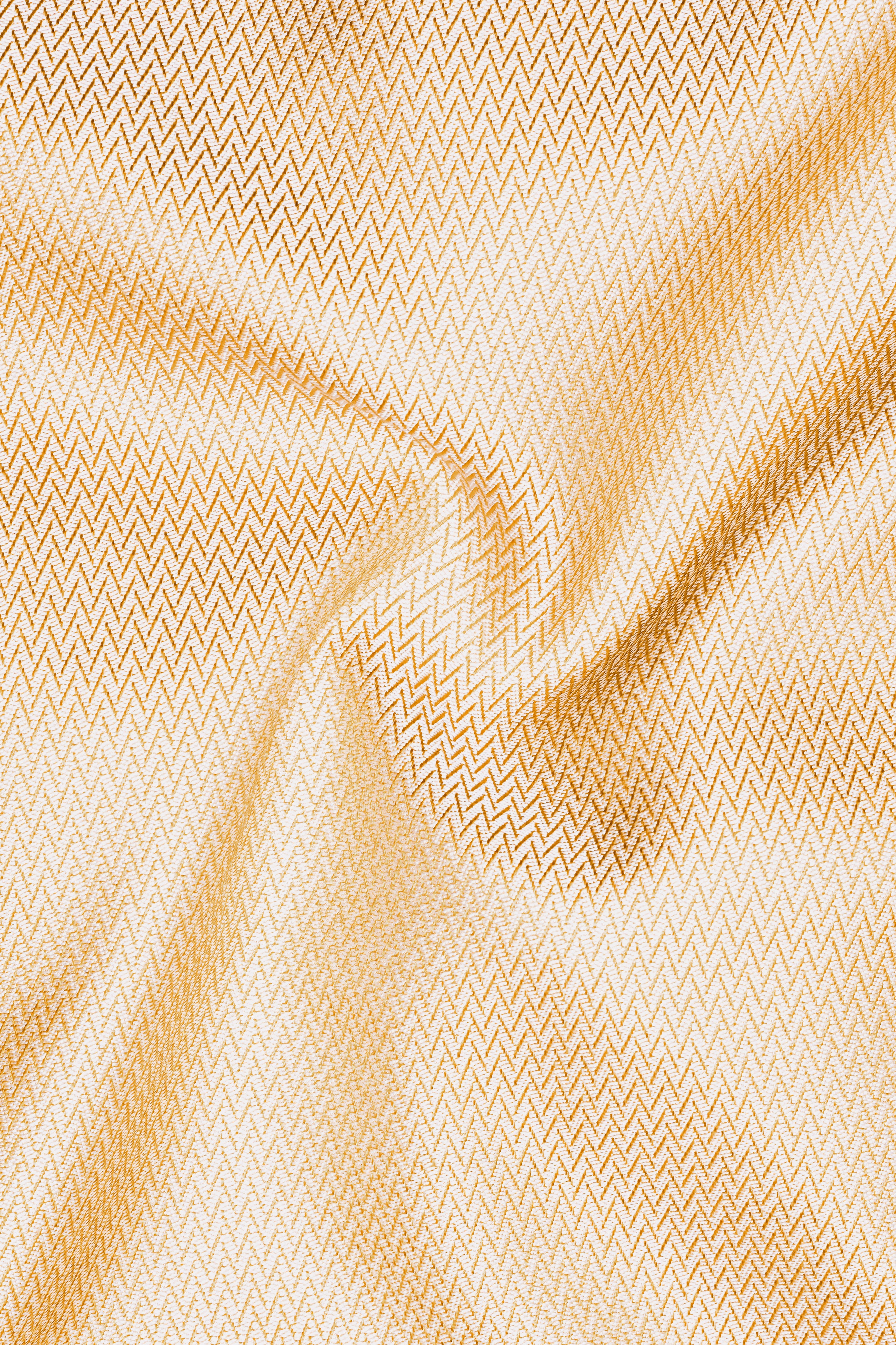Zeyra-Maize Chevron Cream Textured Single Breasted Blazer