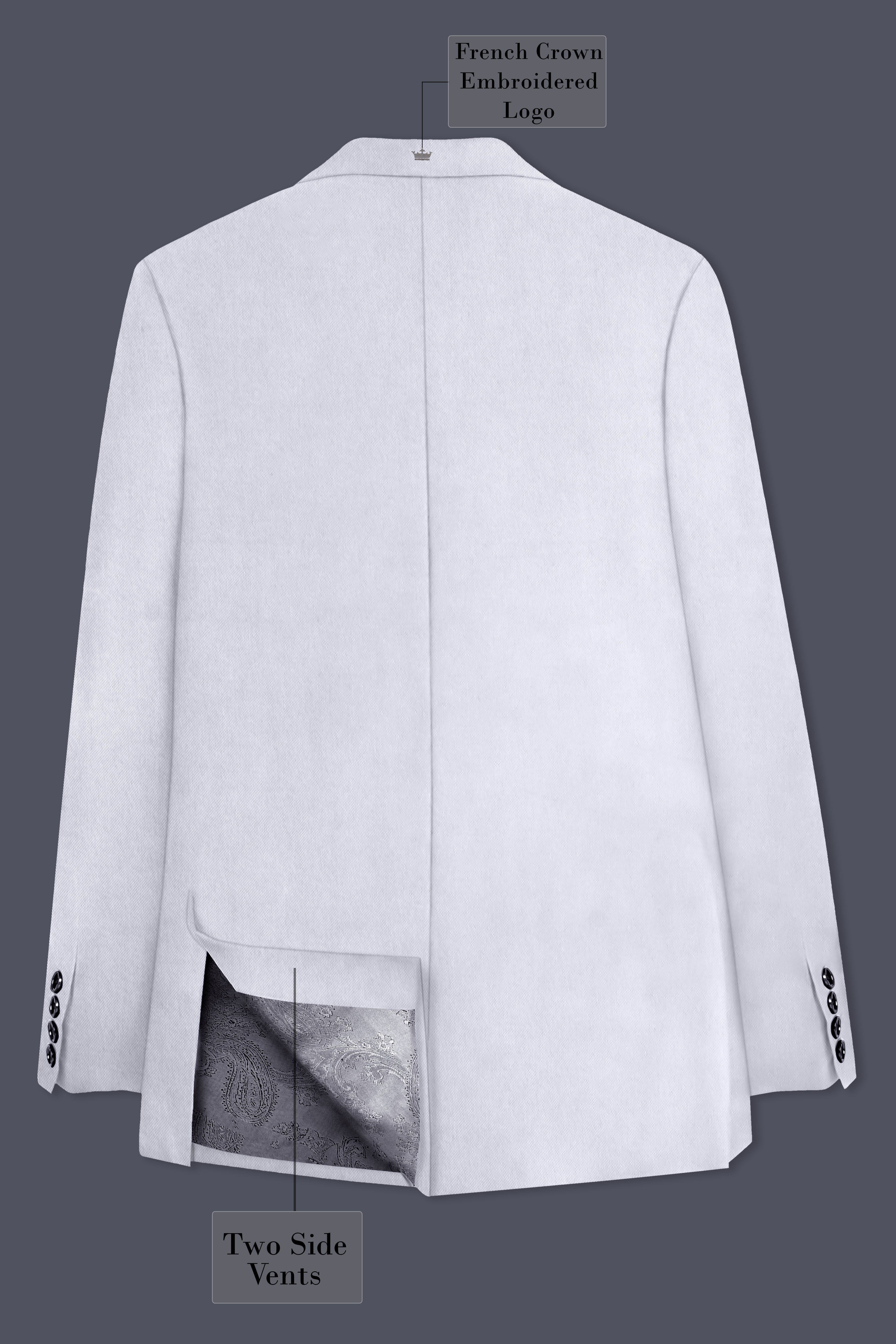 Primoux-Prelude Gray Premium Cotton Single Breasted Blazer