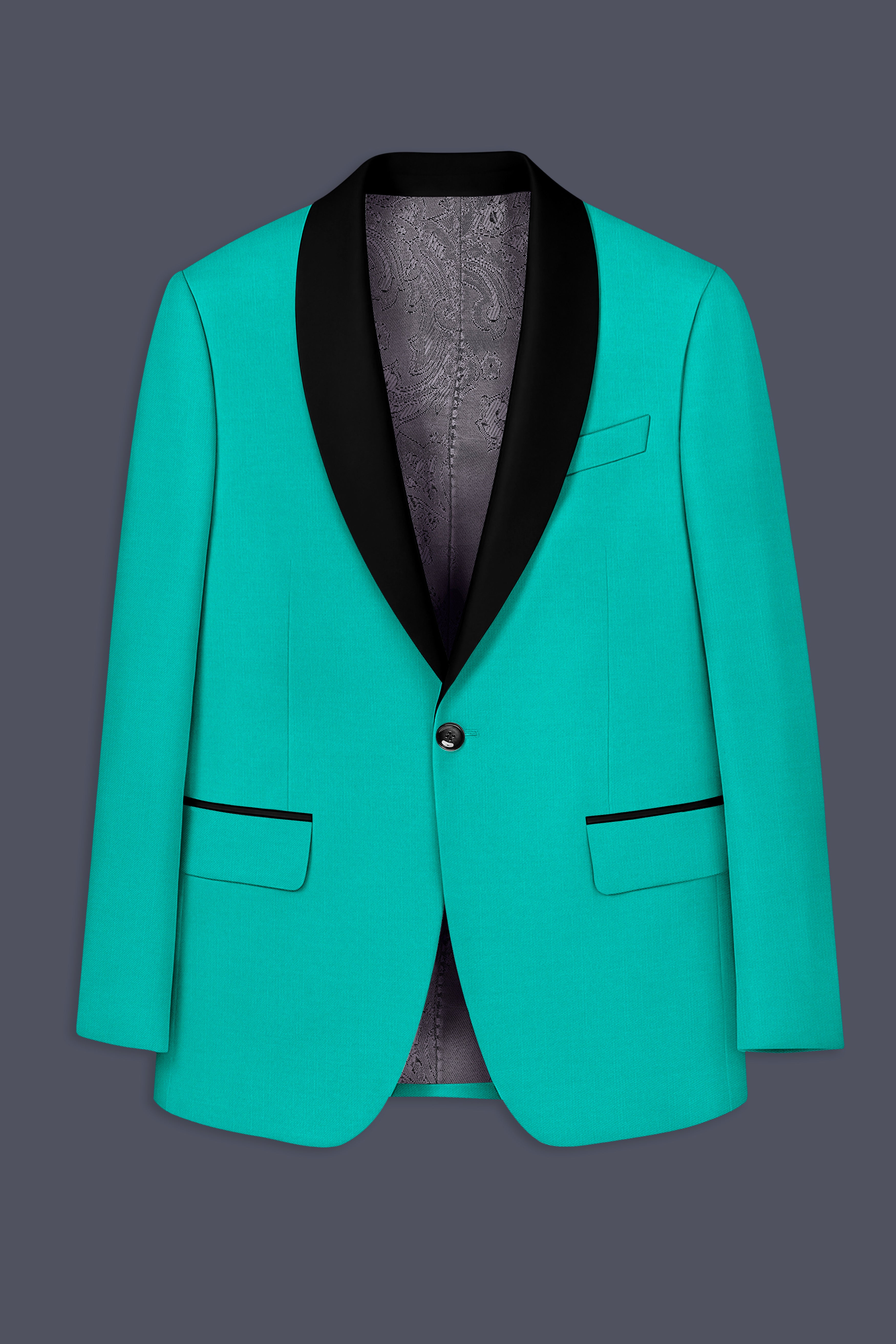 Aegir-Viking Blue Wool Rich Tuxedo Slight Stretch Blazer