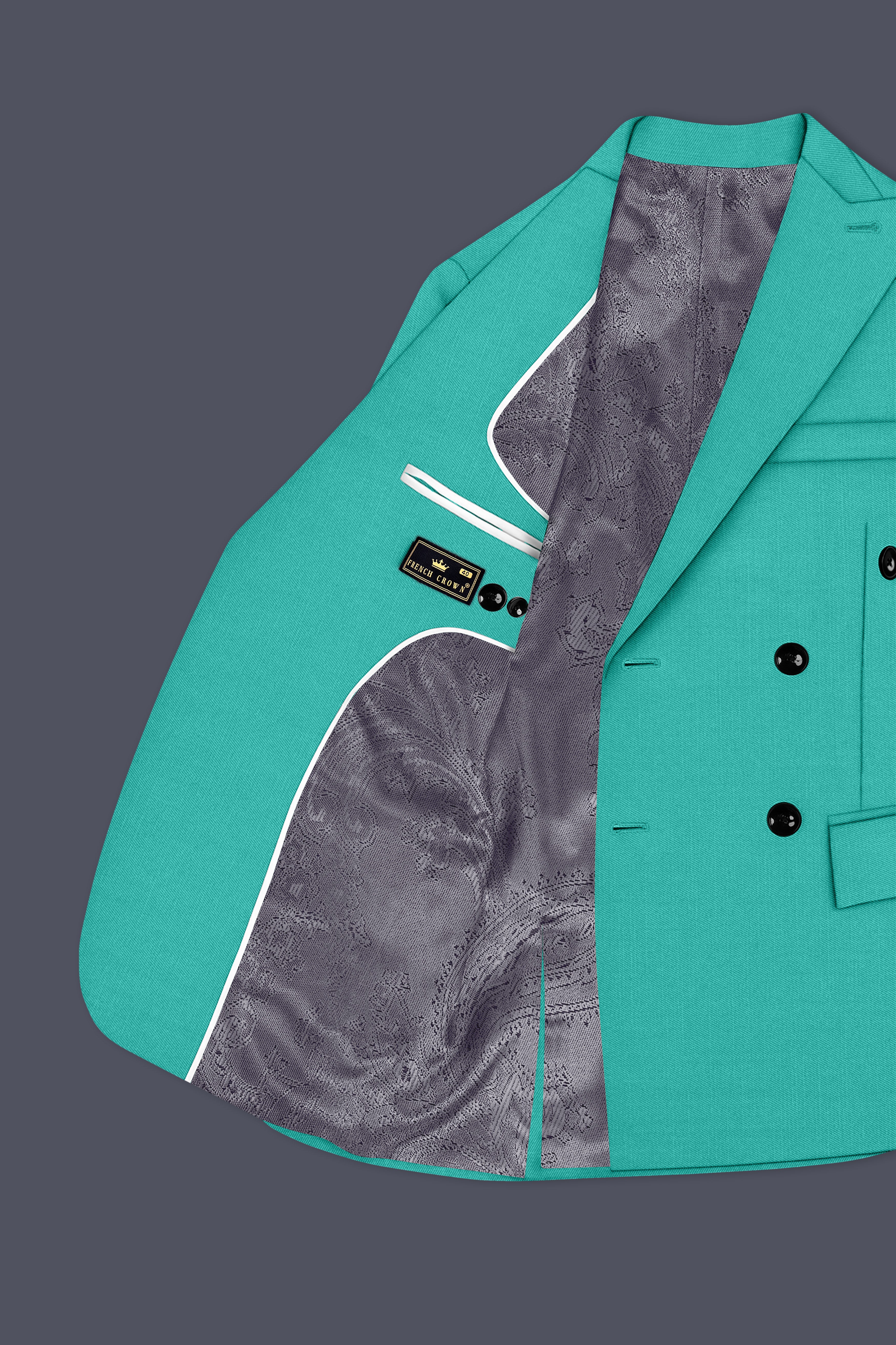 Aegir-Viking Blue Wool Rich Double Breasted Slight Stretch Blazer