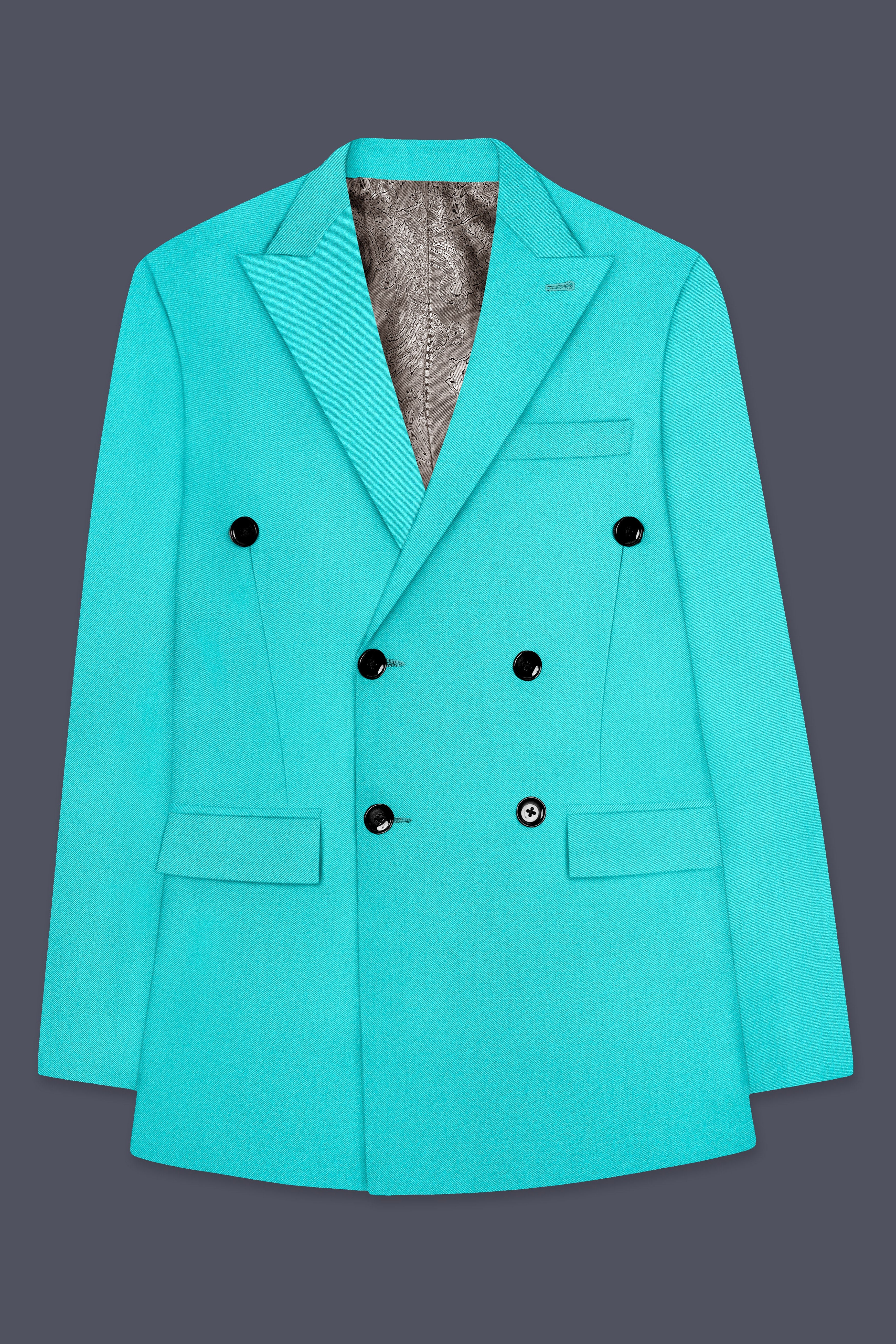 Aegir-Viking Blue Wool Rich Double Breasted Stretchable Traveler Blazer