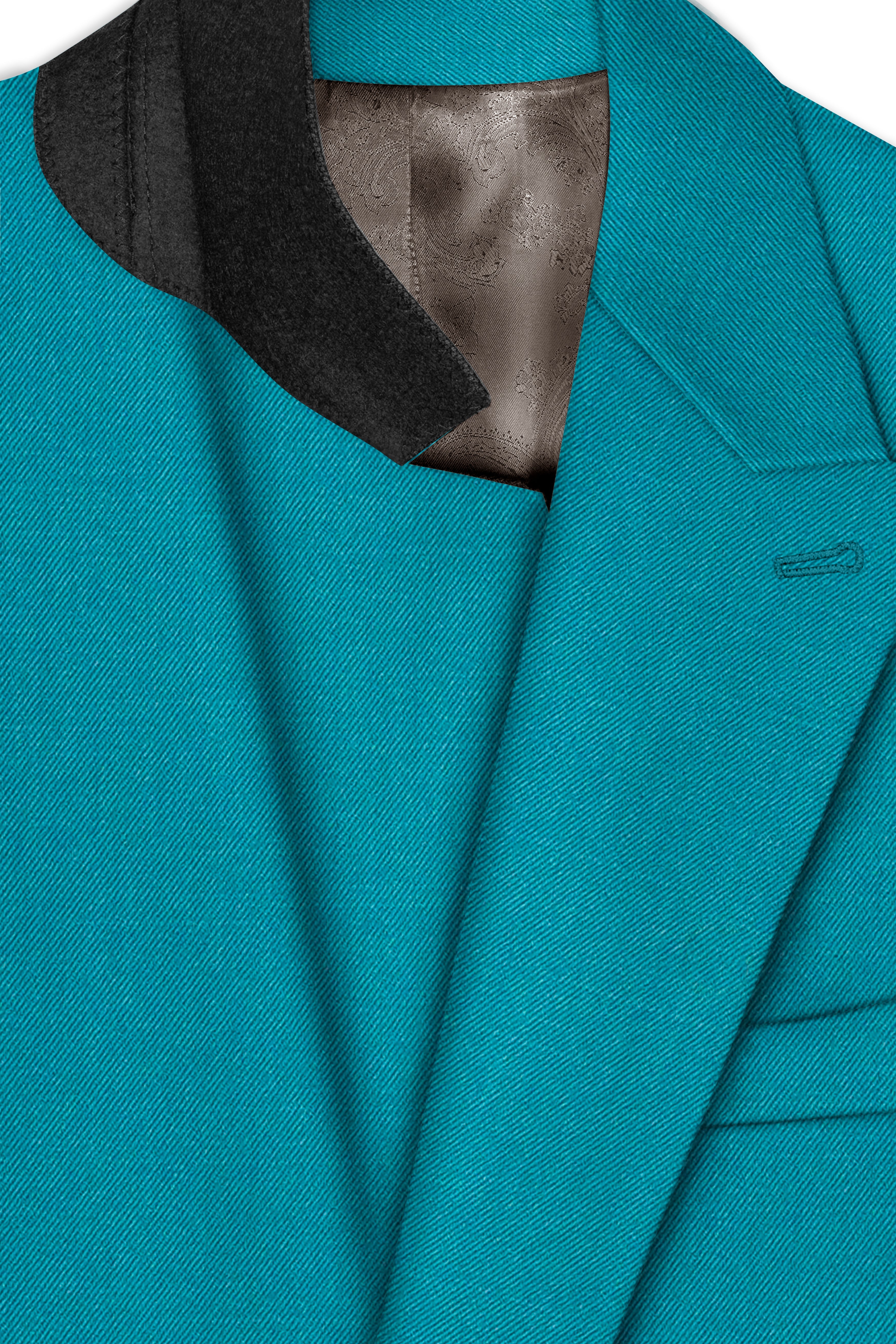 Zephir-Surfie Green Wool Rich Double Breasted Stretchable Traveler Blazer