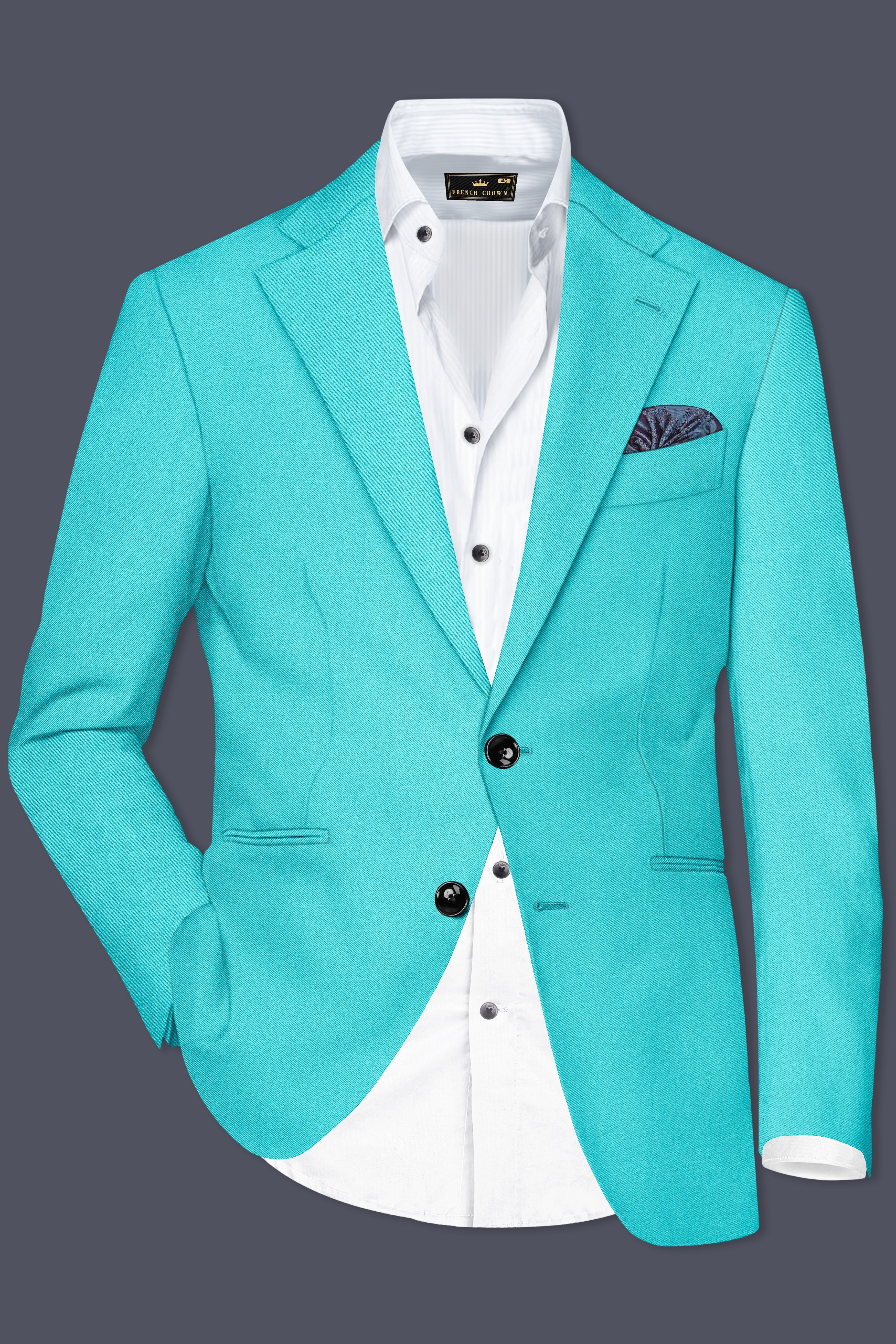 Aegir-Viking Blue Wool Rich Single Breasted Stretchable Traveler Blazer